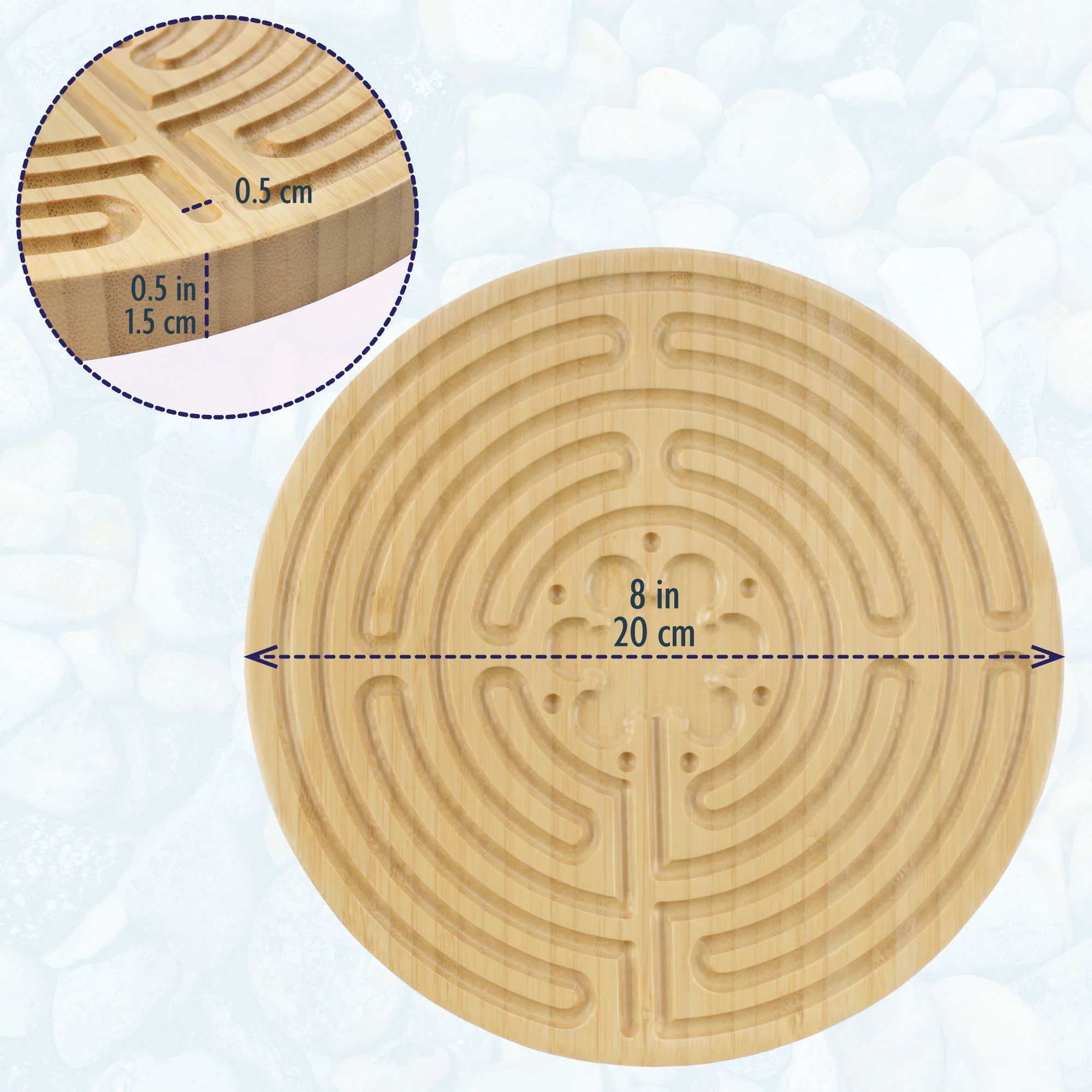 Chartres Style 7 Circuit 8” Bamboo Finger Labyrinth - Image 6