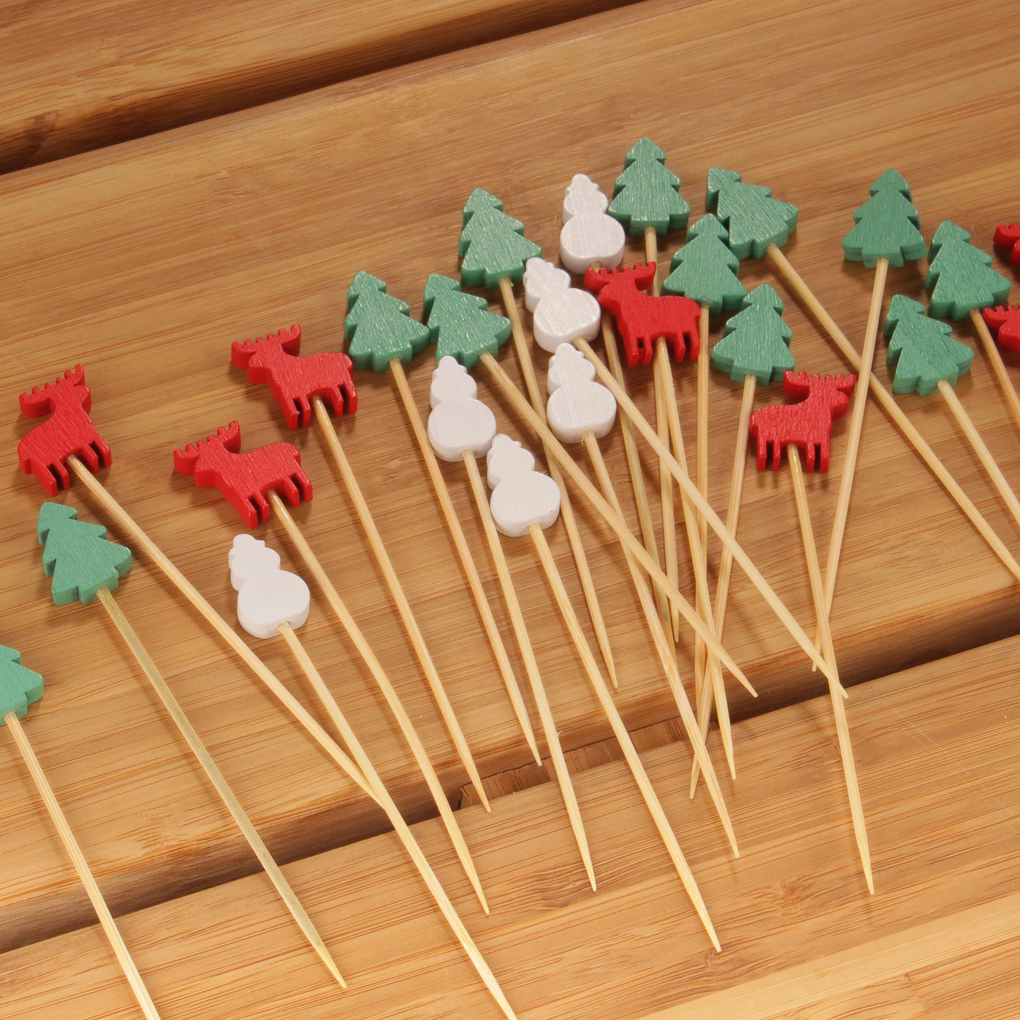 Christmas Holiday Bamboo Food Picks - Image 10