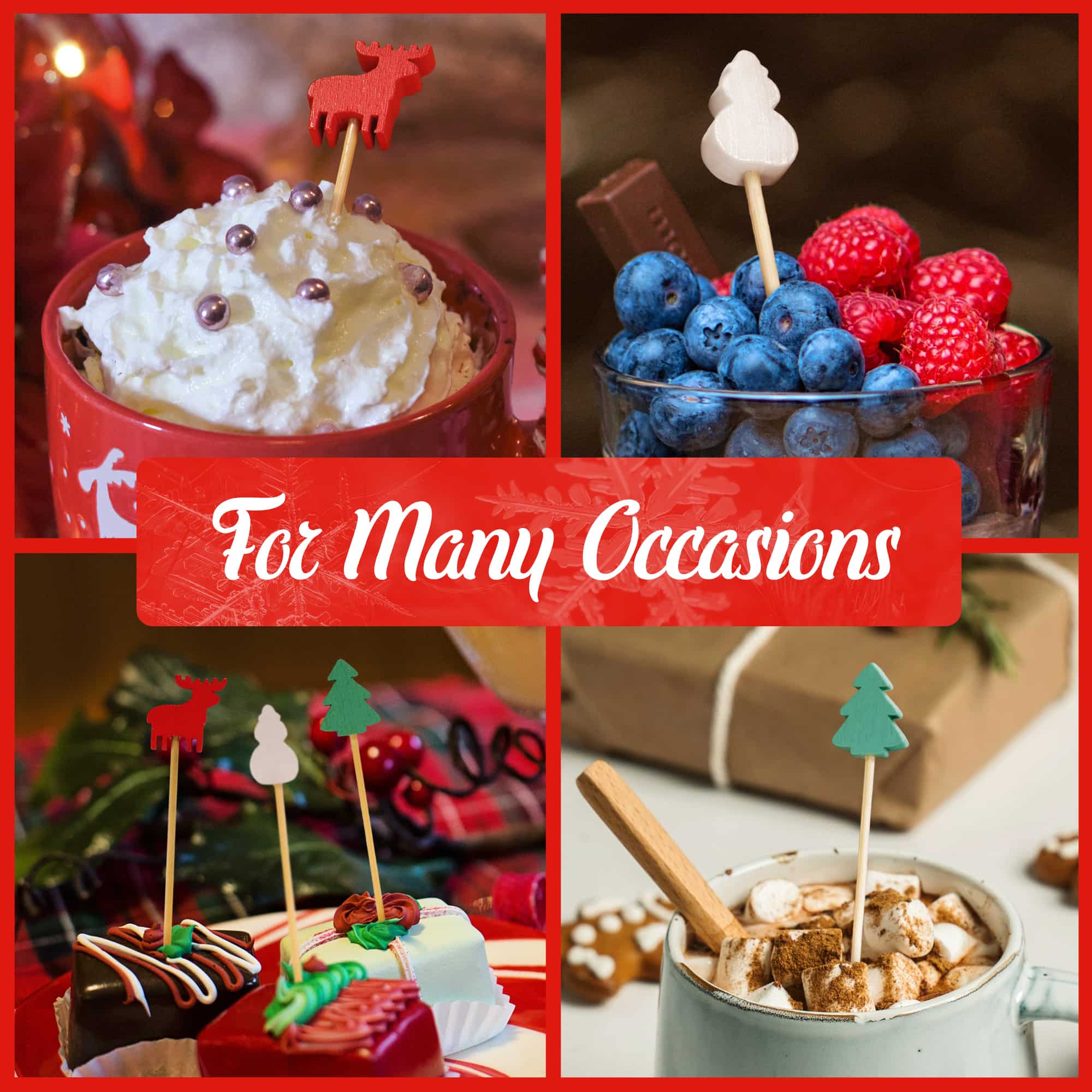 Christmas Holiday Bamboo Food Picks - Image 3