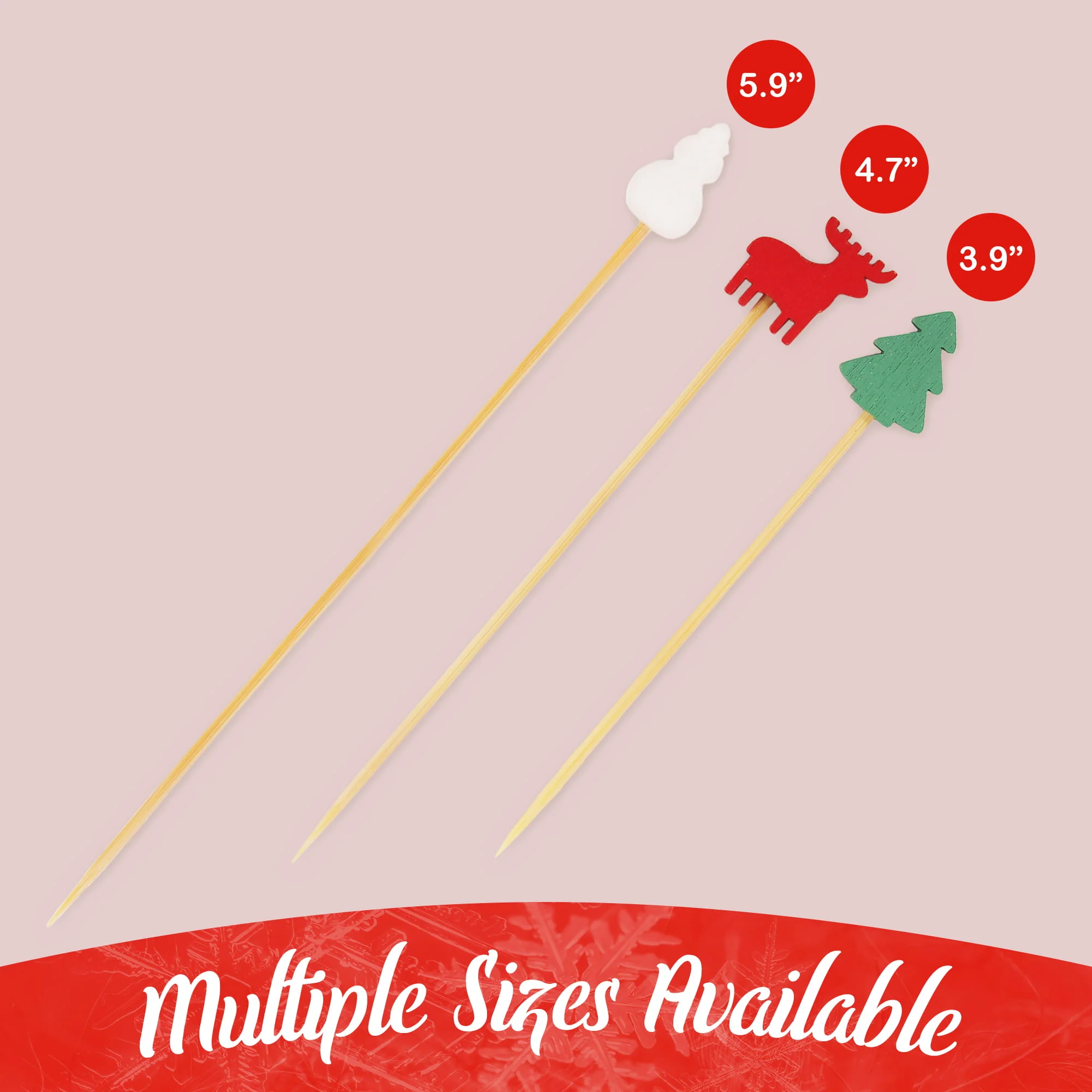 Christmas Holiday Bamboo Food Picks - Image 6