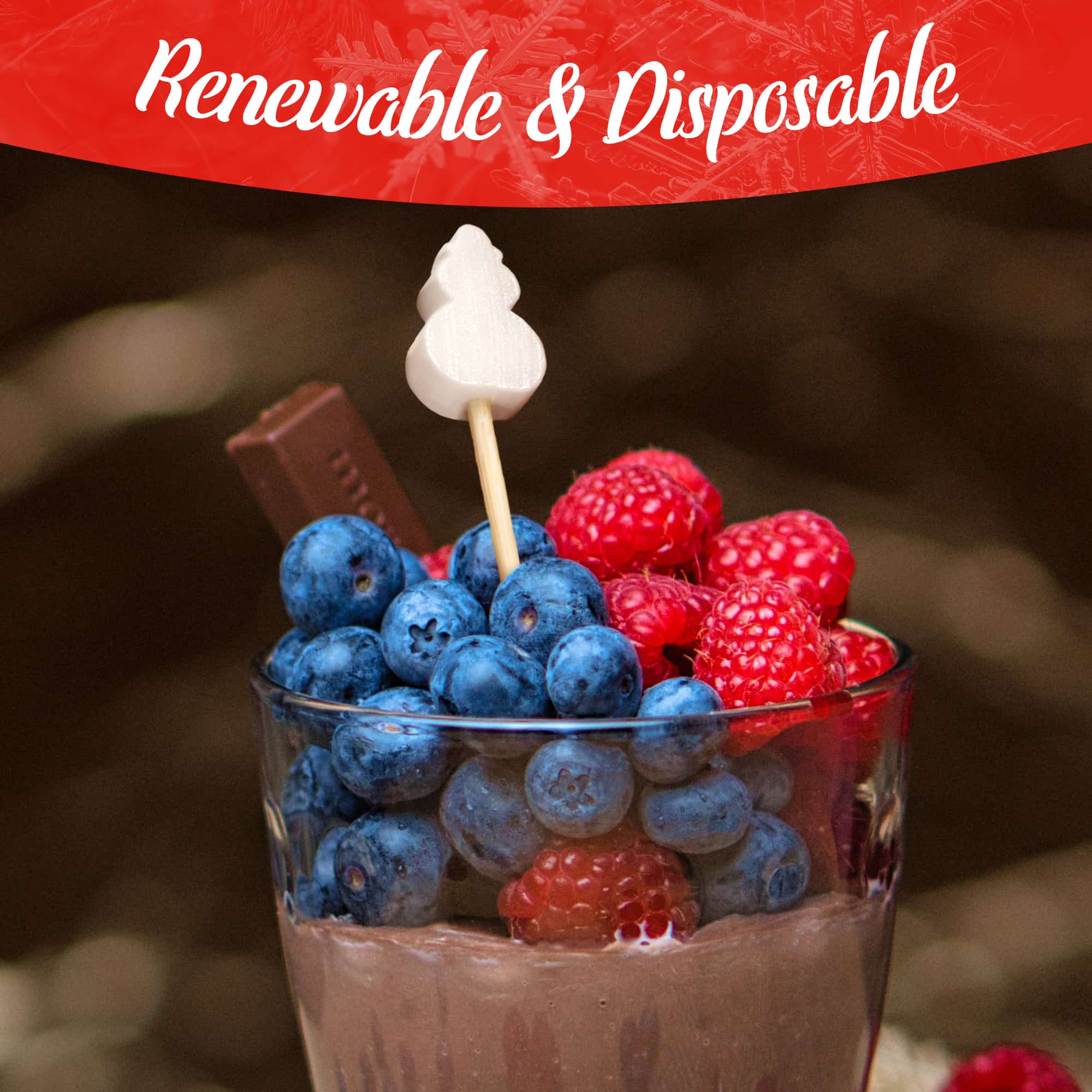 Christmas Holiday Bamboo Food Picks - Image 7