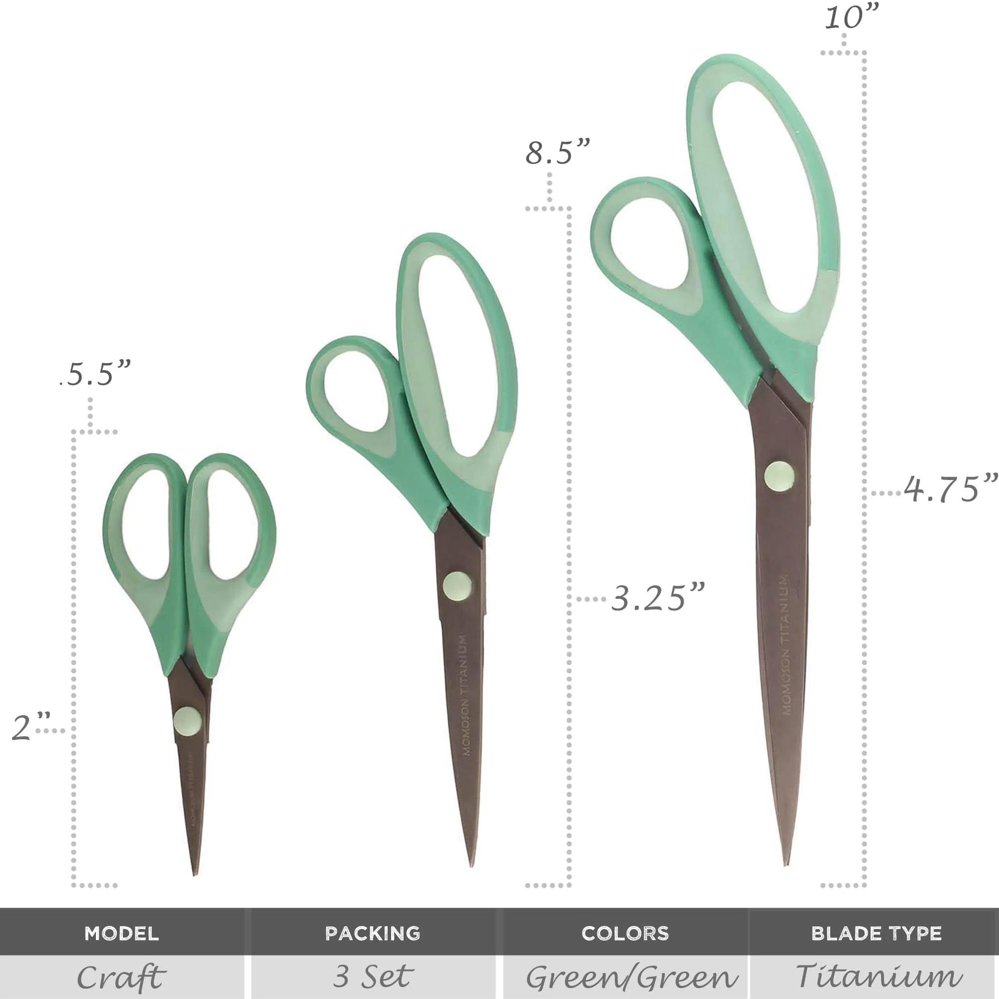 Titanium Craft Scissors 3pc Set - Image 3