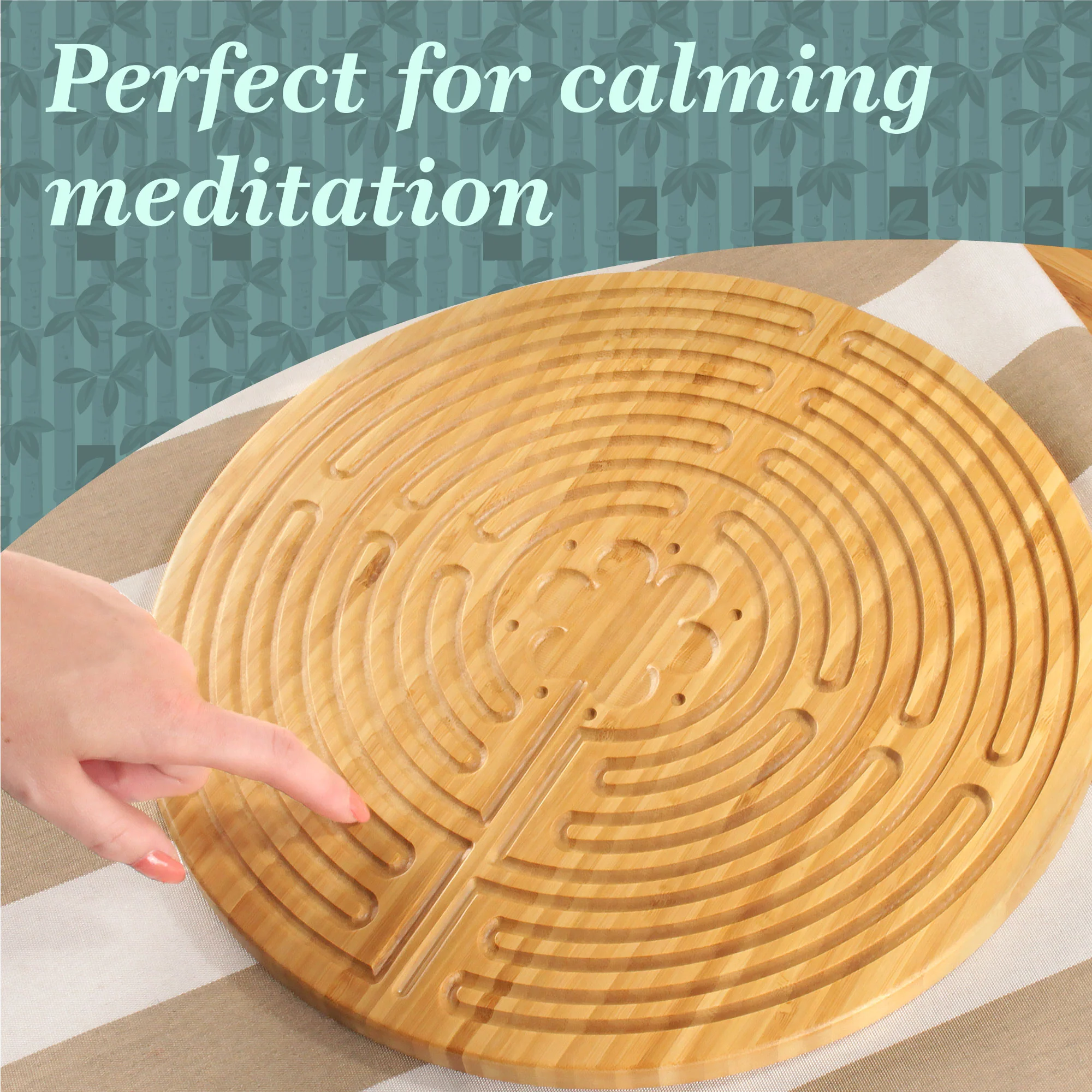 Bamboo Finger Labyrinth - 12.5" - 7 and 11 Circuit Cretan and Chartres Style - Image 16