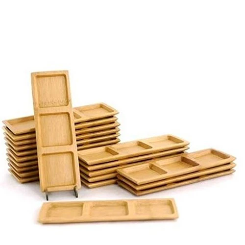 Multi-Compartment Small Bamboo Dishes - Image 8