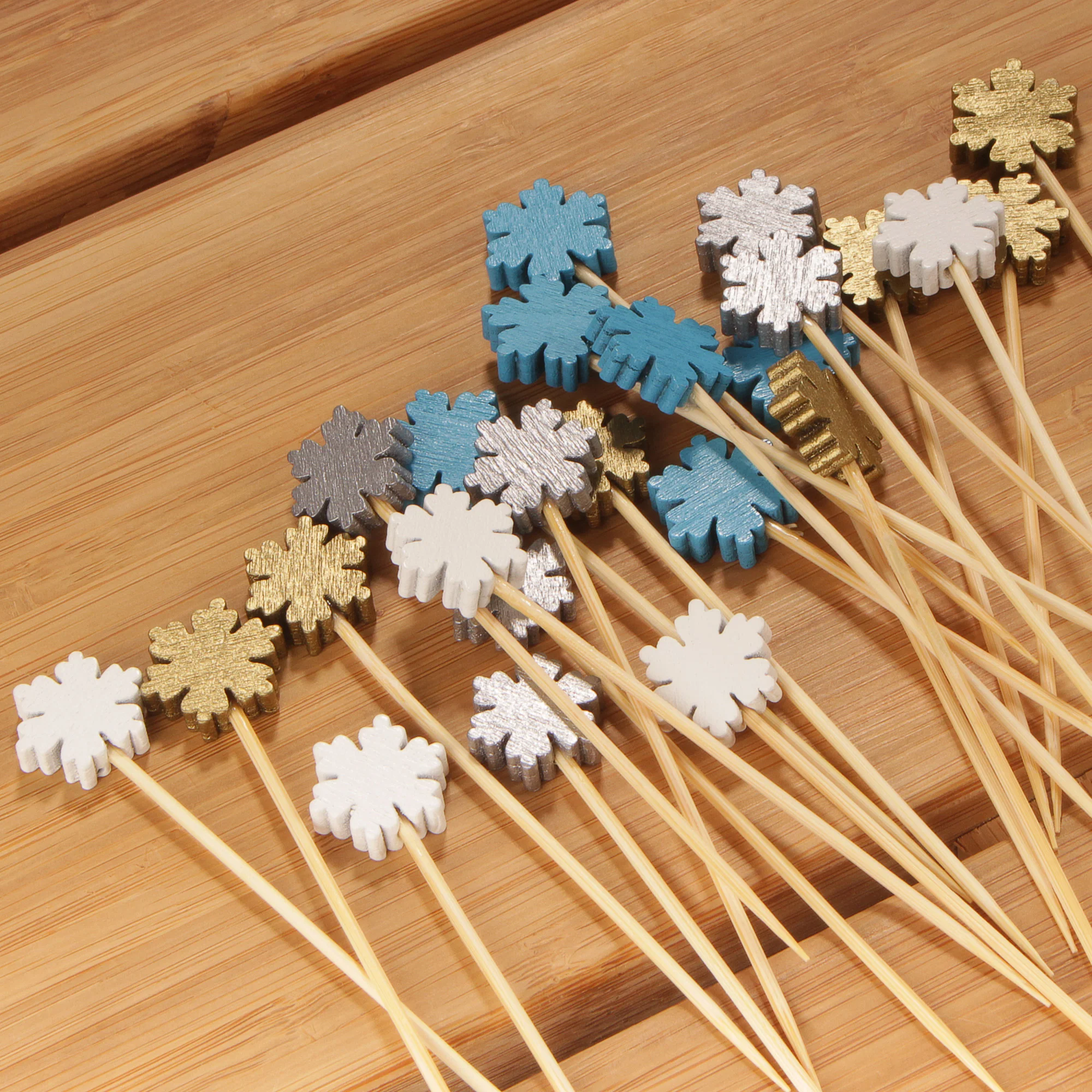 Snowflake Bamboo Food Picks - Image 10