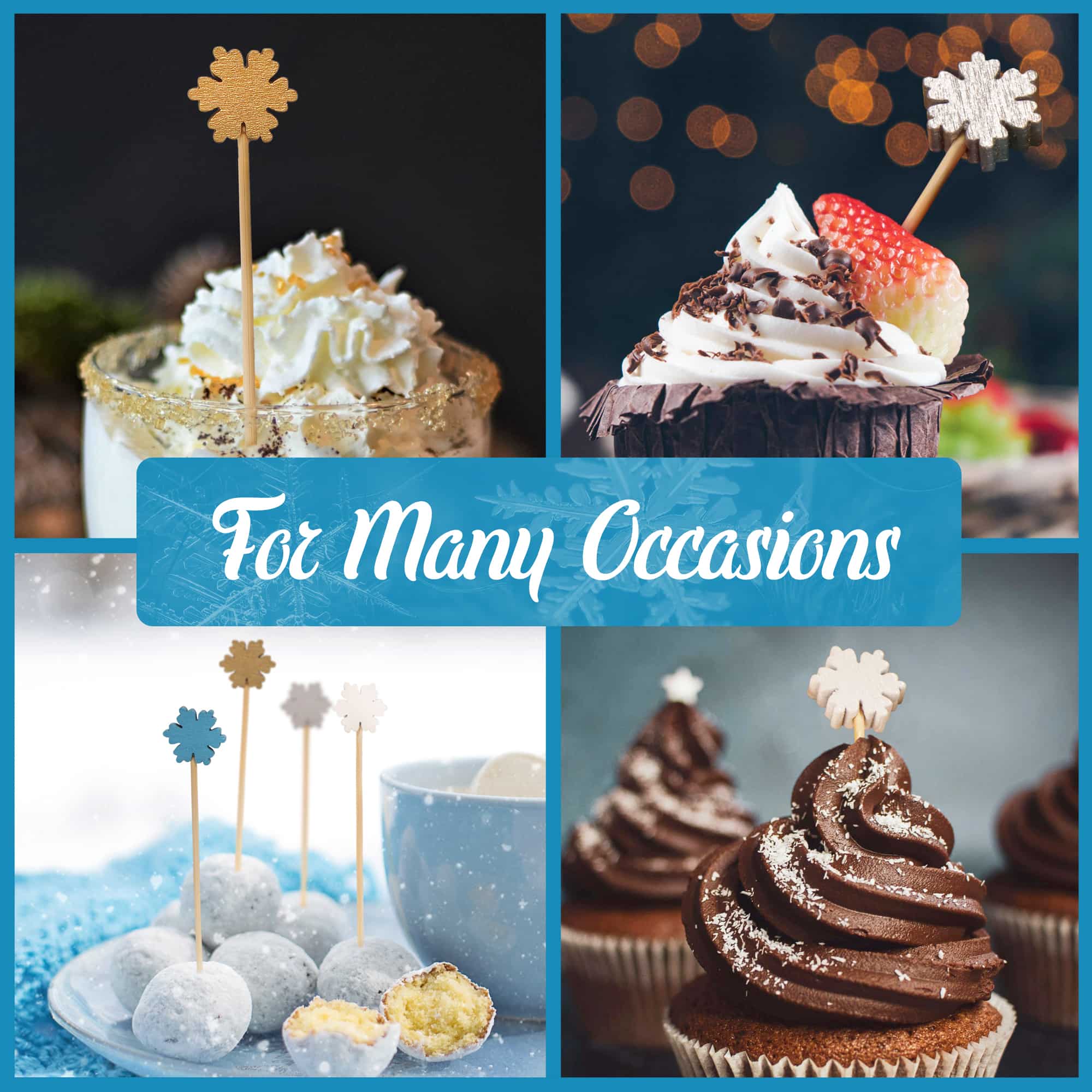 Snowflake Bamboo Food Picks - Image 3