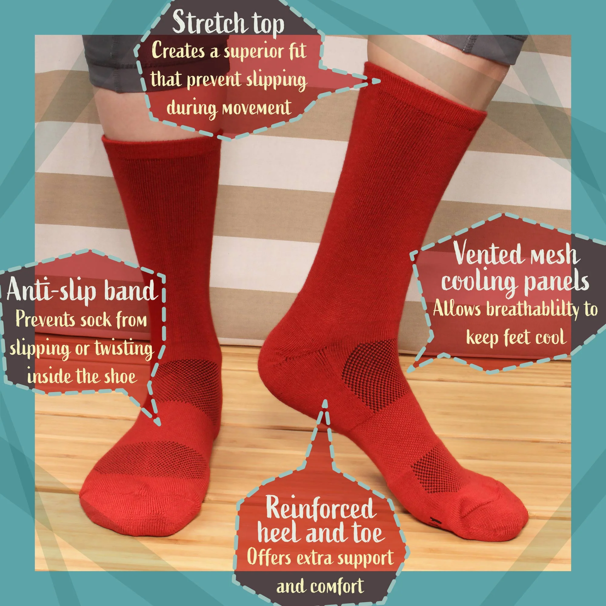 Women's Bamboo Cushioned Crew Socks: 4 Pairs - Image 7
