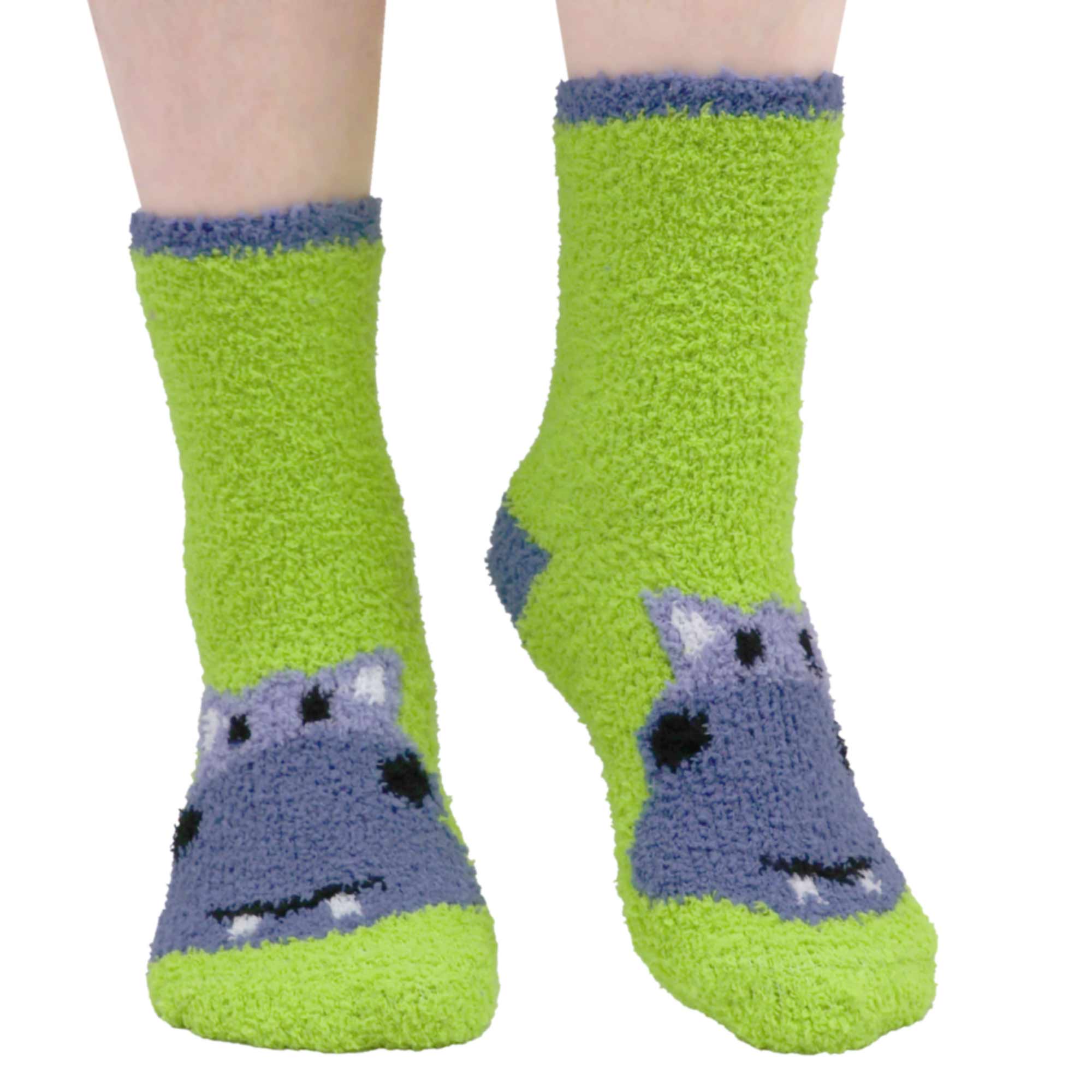 Women's Super Soft Cute Fuzzy Cozy Warm Animal Cabin Crew Socks - Image 21