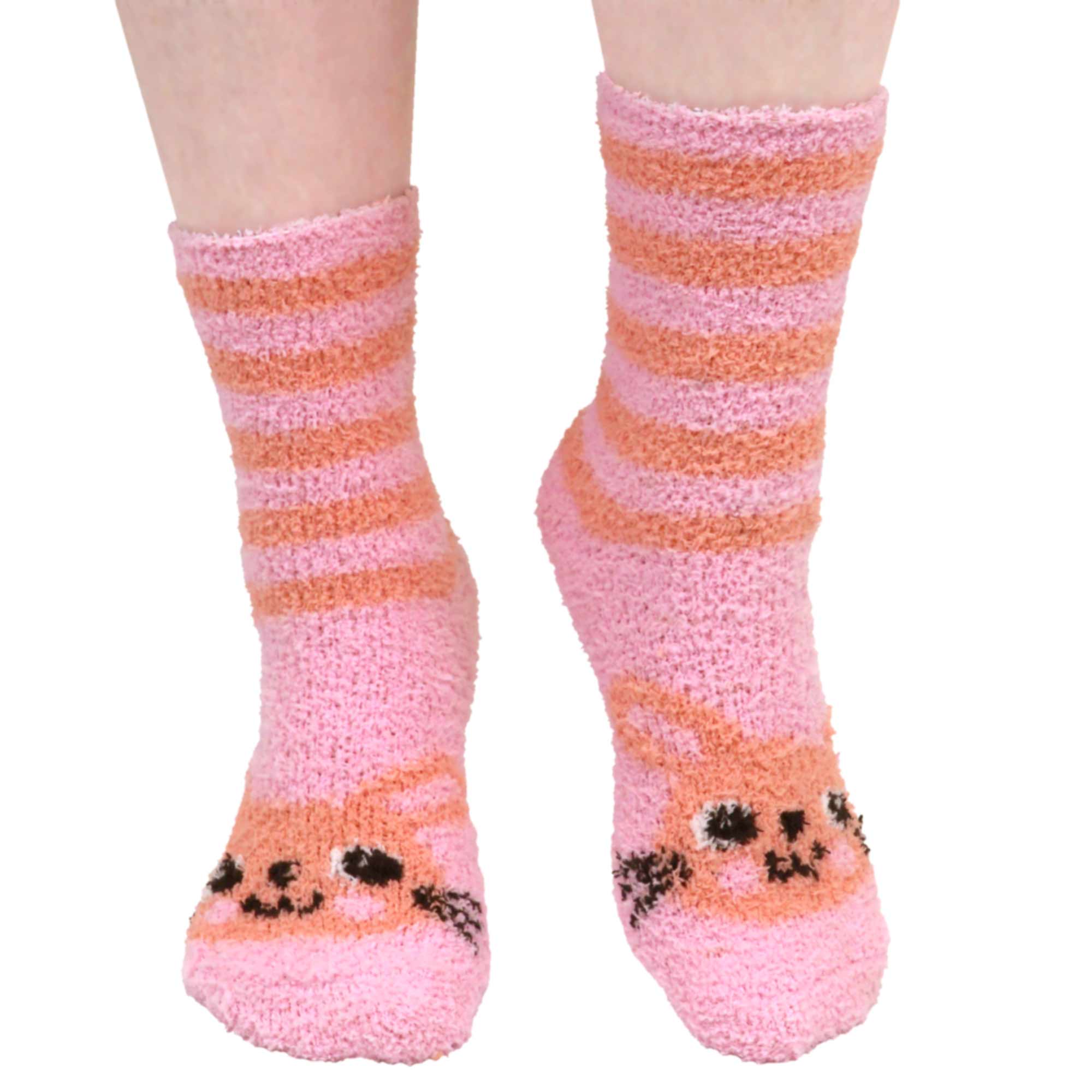 Women's Super Soft Cute Fuzzy Cozy Warm Animal Cabin Crew Socks - Image 37
