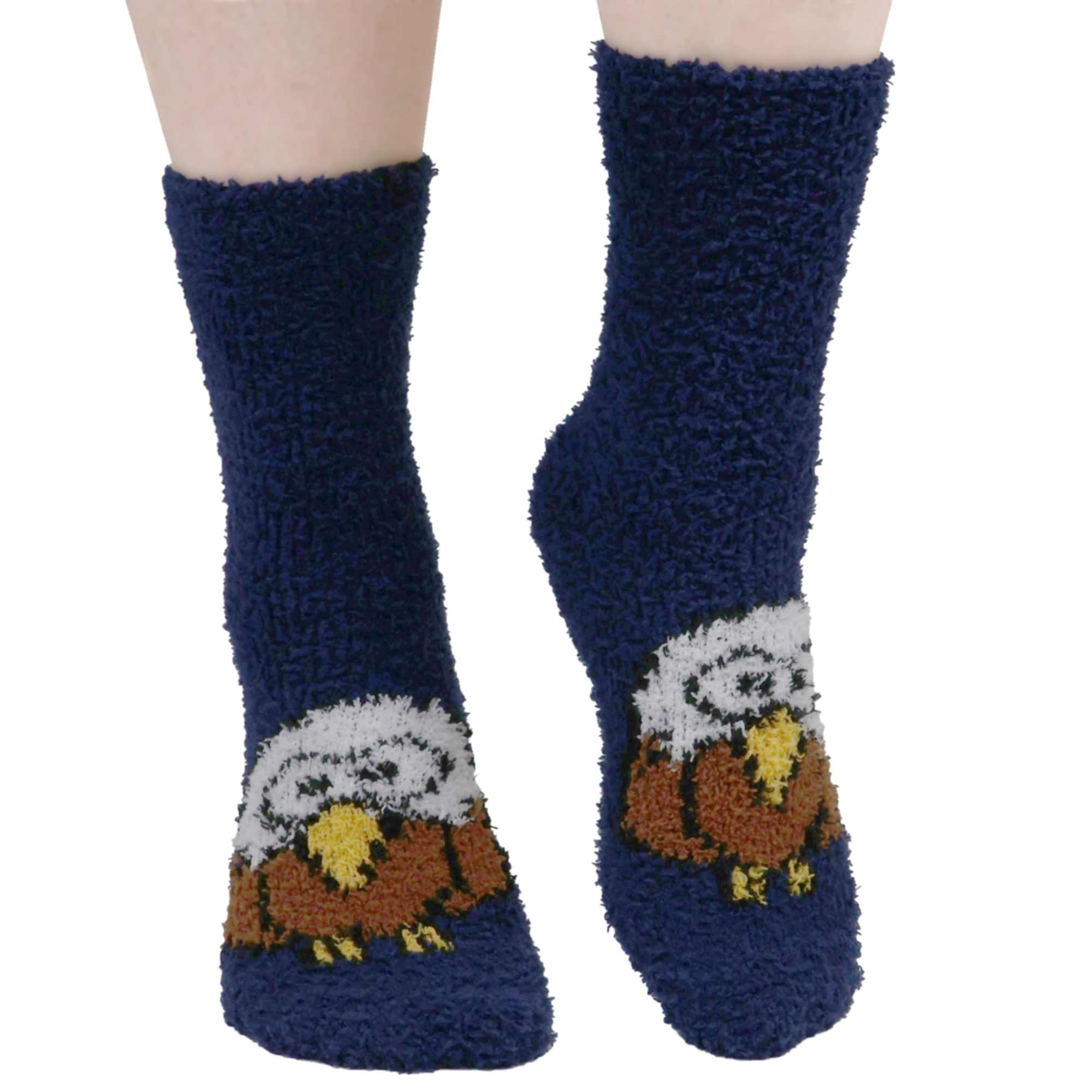 Women's Super Soft Cute Fuzzy Cozy Warm Animal Cabin Crew Socks - Image 9