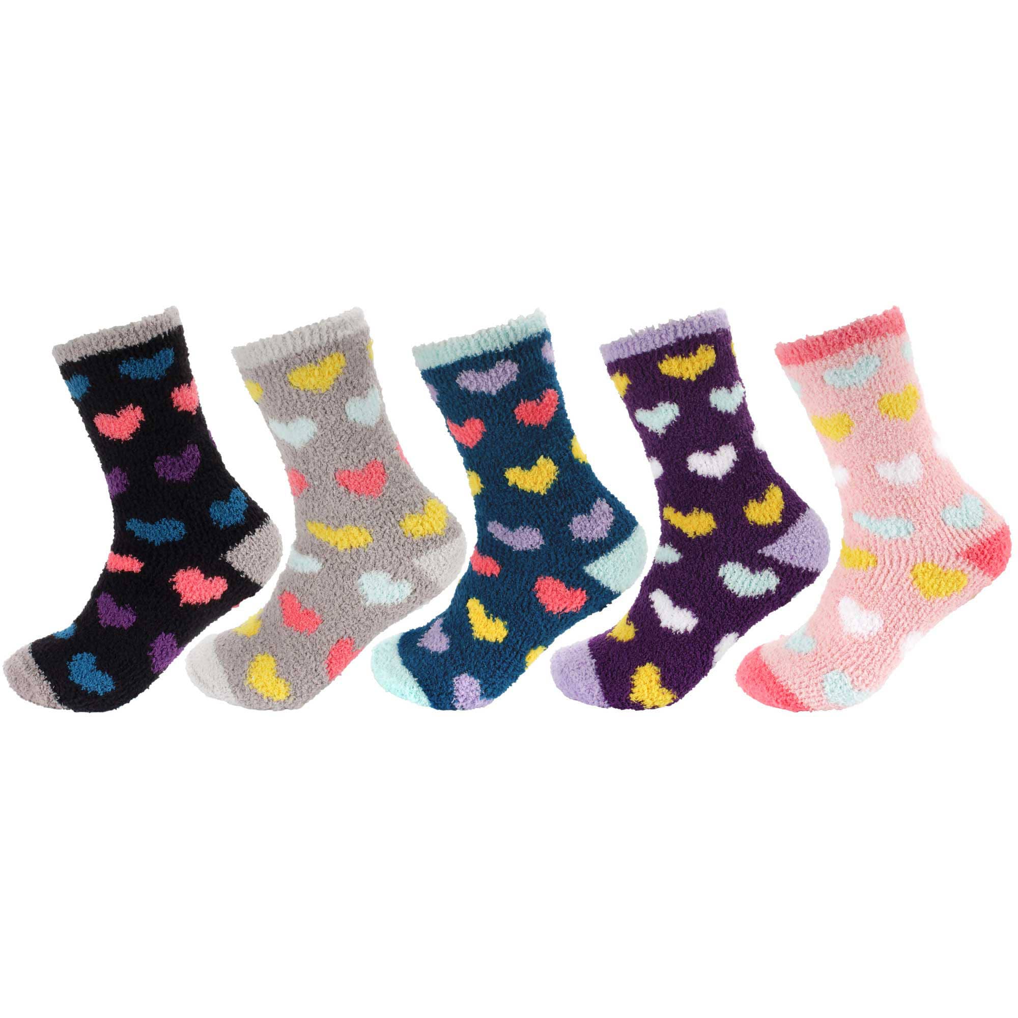 Women's Soft and Cozy Fuzzy Assorted Crew Socks - 5 Pair Assortments - Image 13