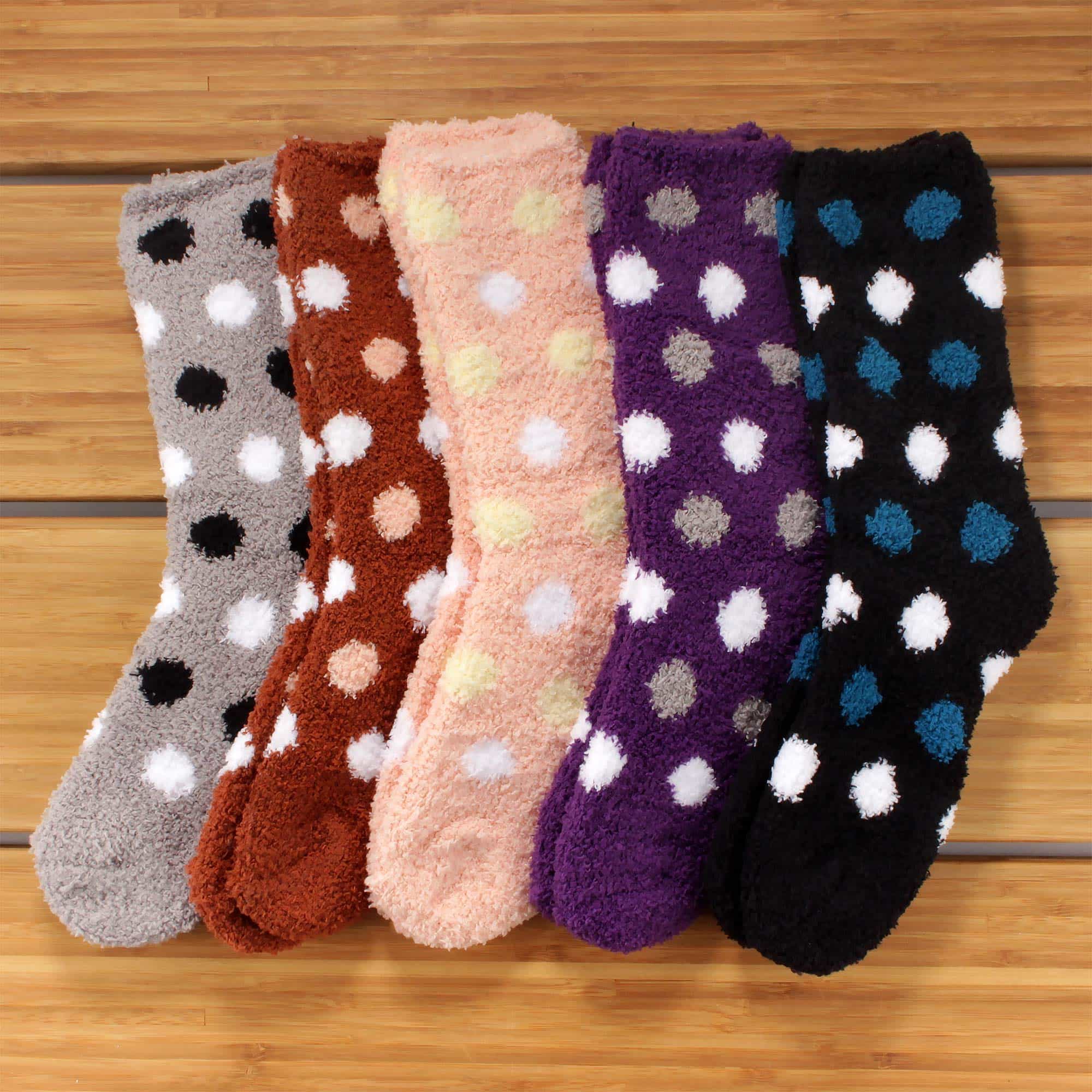 Women's Soft and Cozy Fuzzy Assorted Crew Socks - 5 Pair Assortments - Image 6