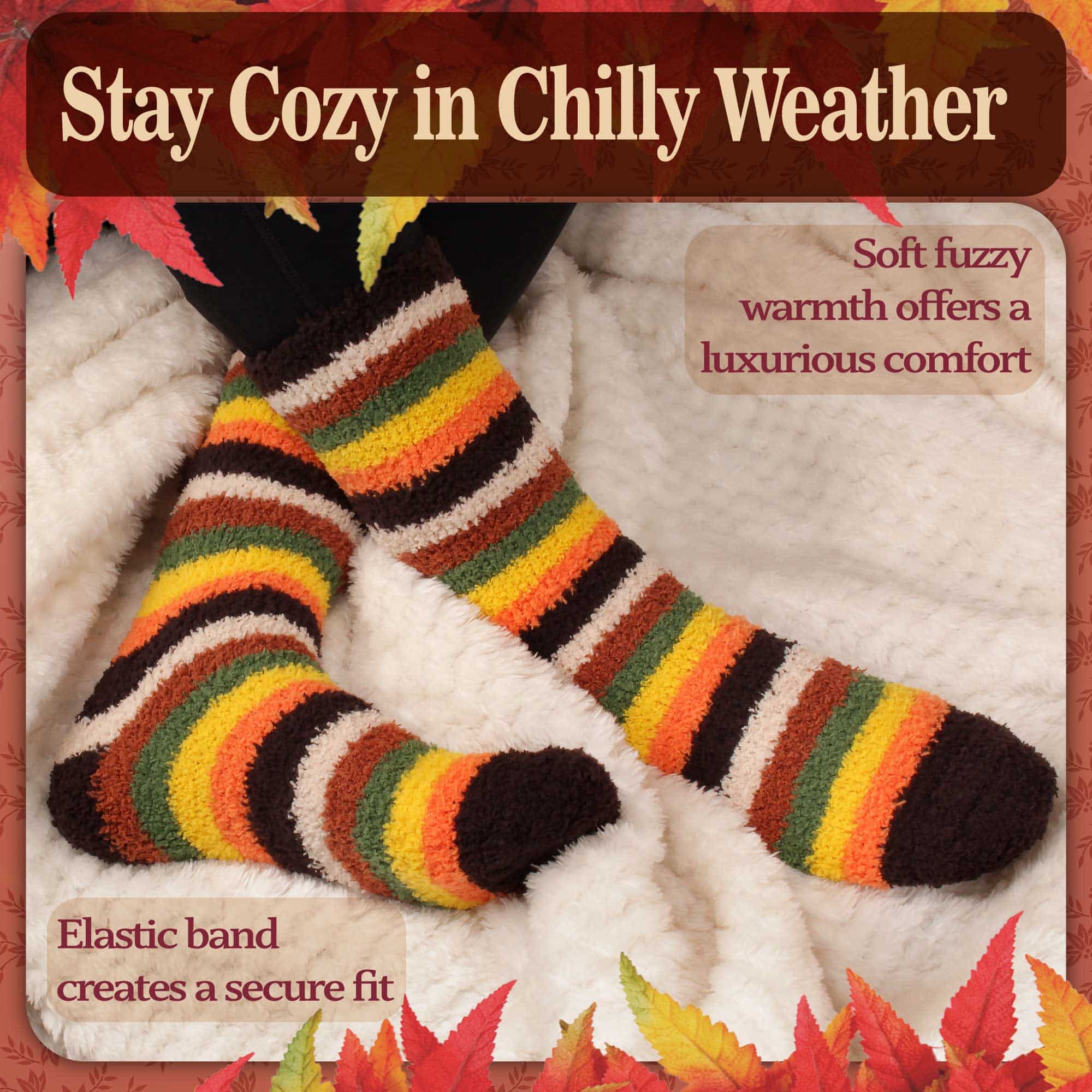 Women's Soft and Cozy Fuzzy Assorted Crew Socks - 5 Pair Assortments - Image 9