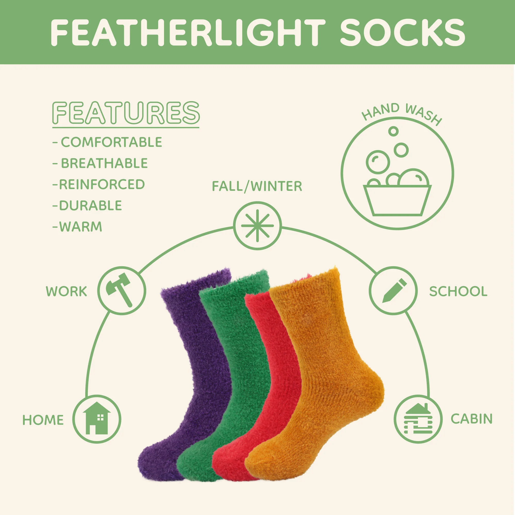 Women's Feather Light Fuzzy Socks - Image 8