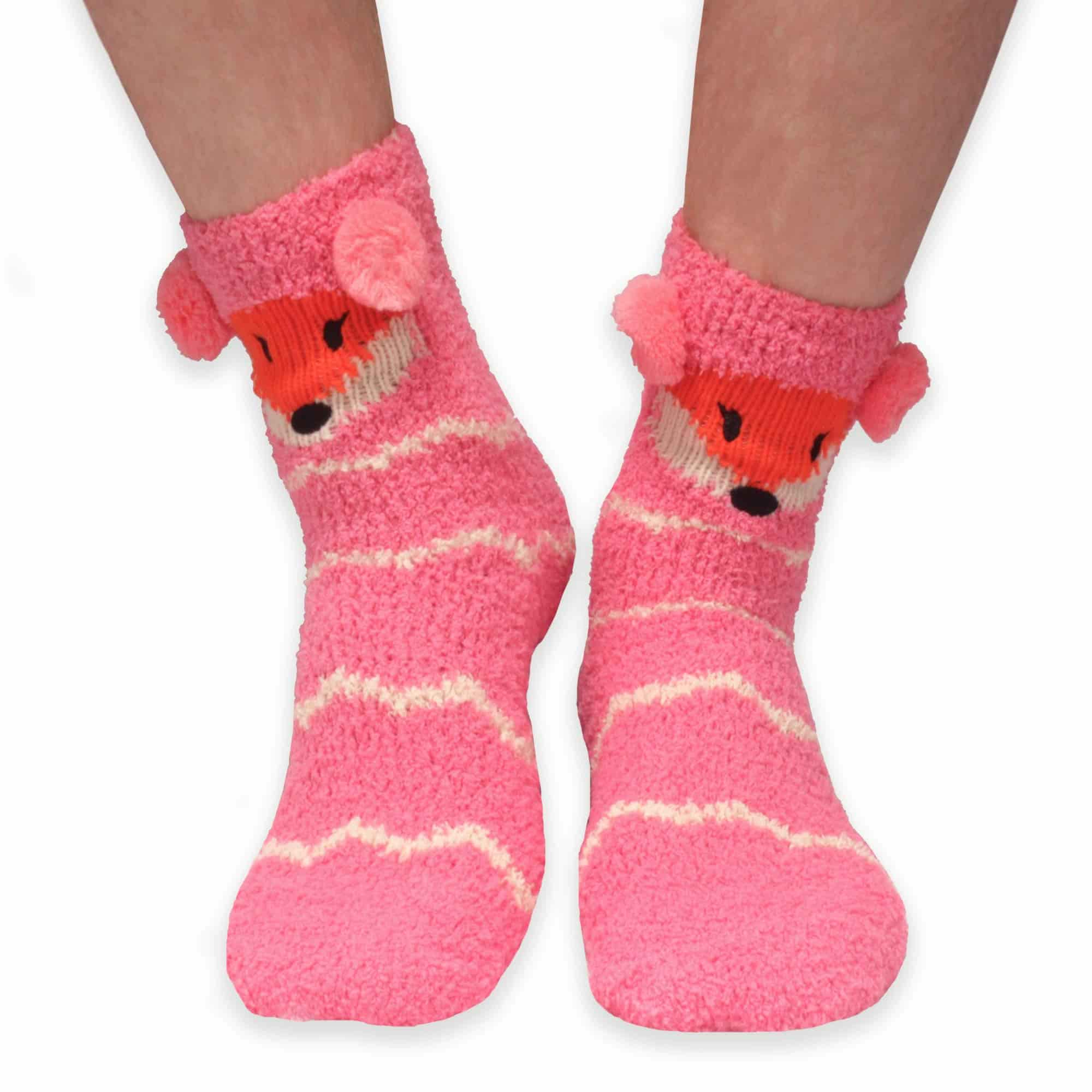 Animal Non-Slip Fuzzy Crew Socks - Image 15