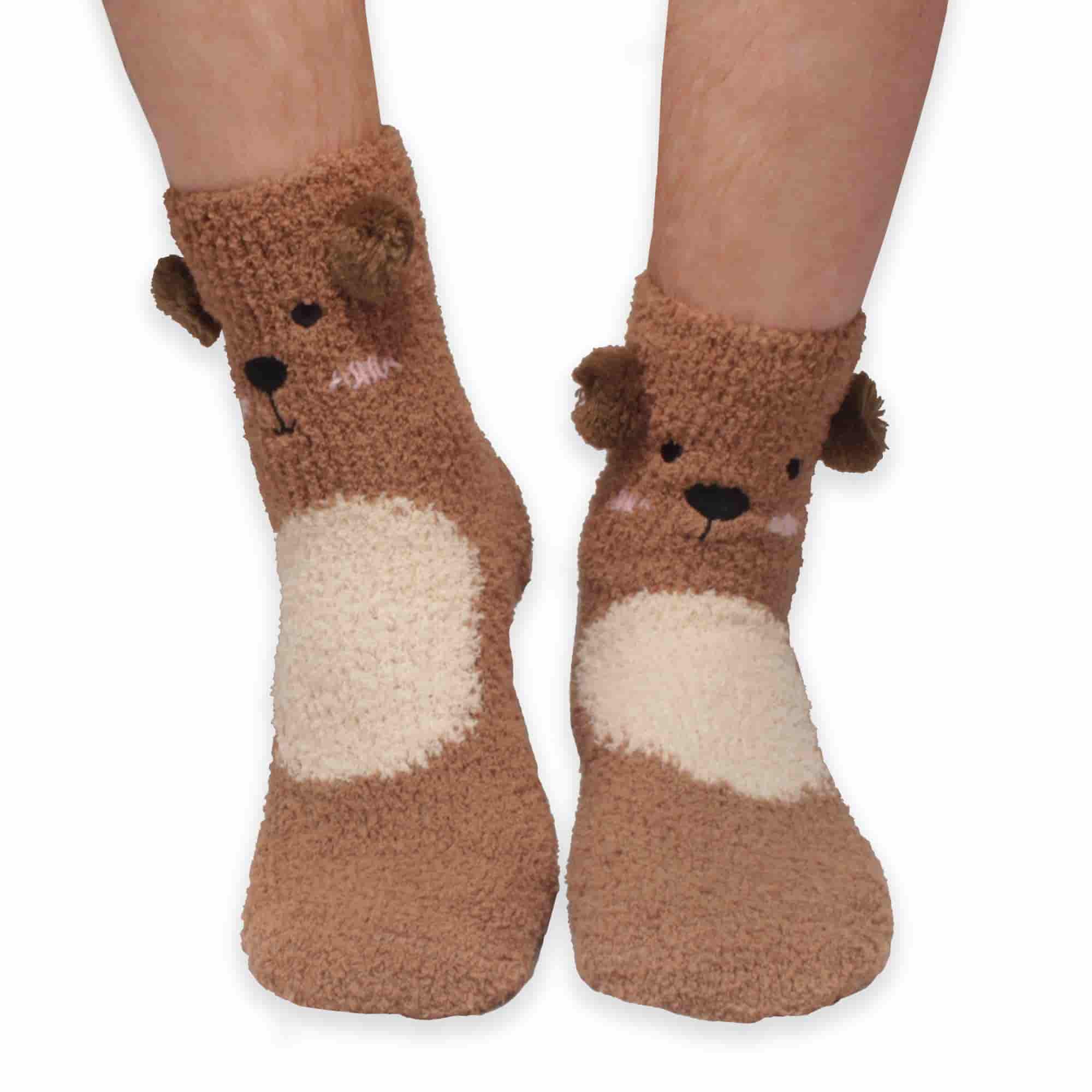 Animal Non-Slip Fuzzy Crew Socks - Image 16