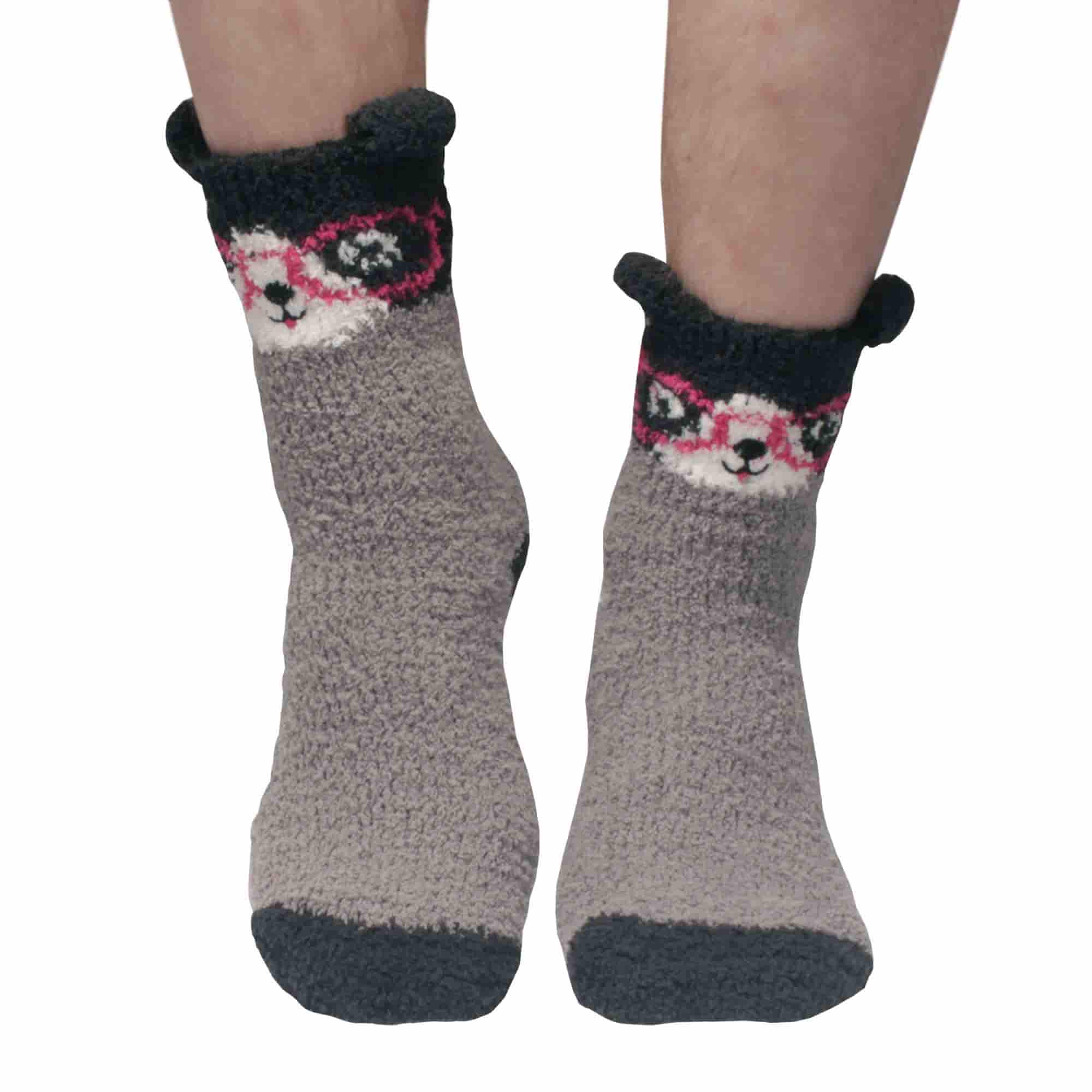 Animal Non-Slip Fuzzy Crew Socks - Image 17