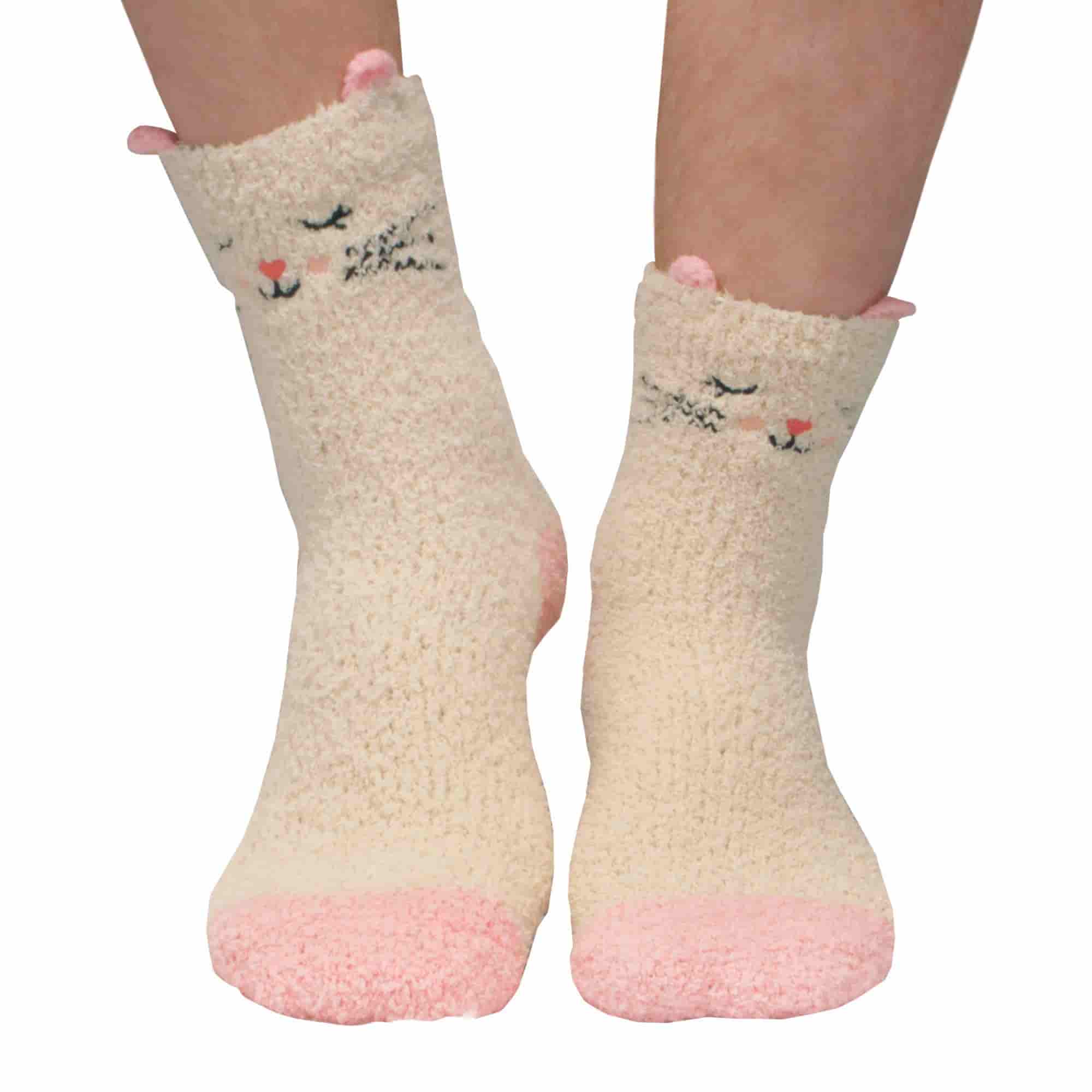 Animal Non-Slip Fuzzy Crew Socks - Image 19
