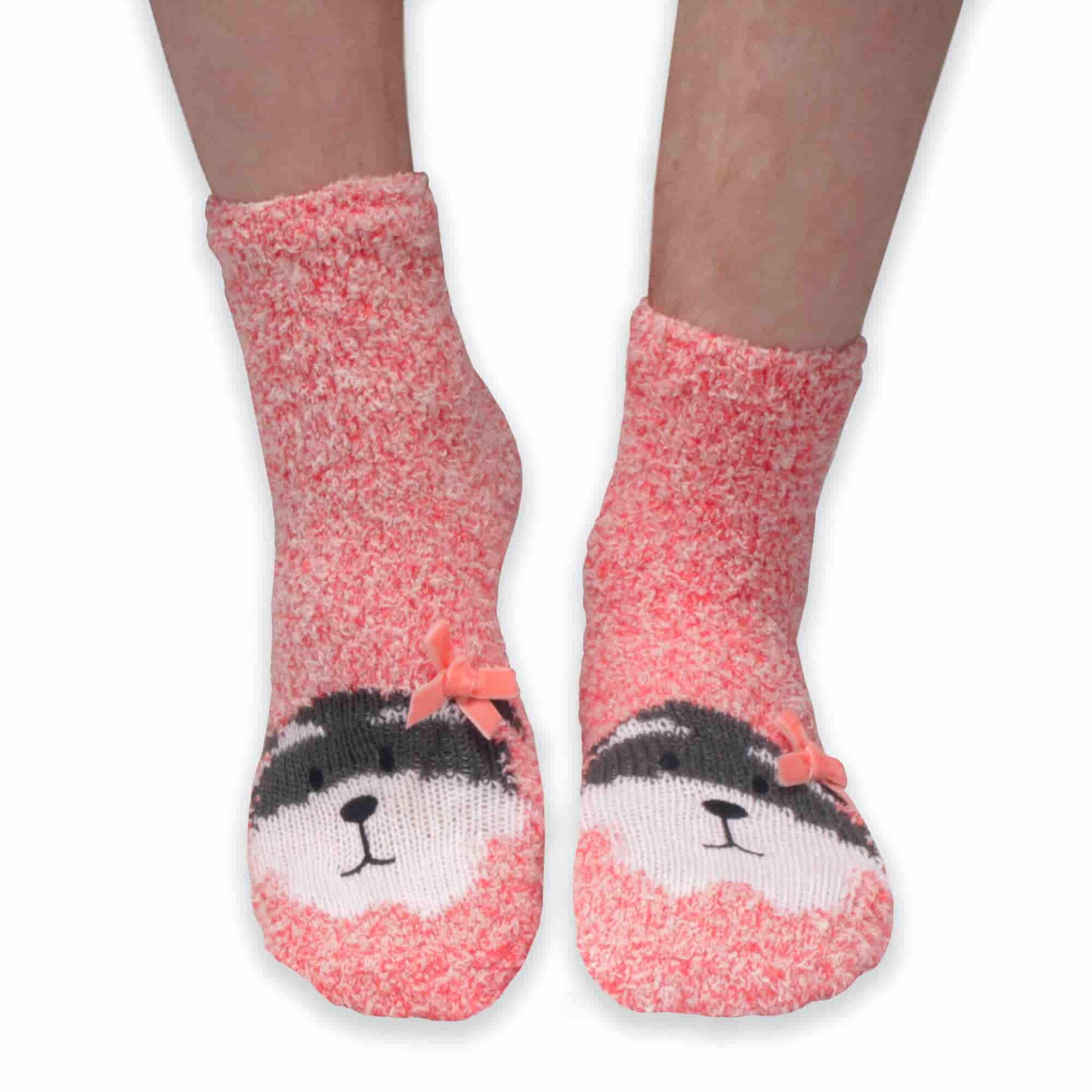 Animal Non-Slip Fuzzy Crew Socks - Image 21