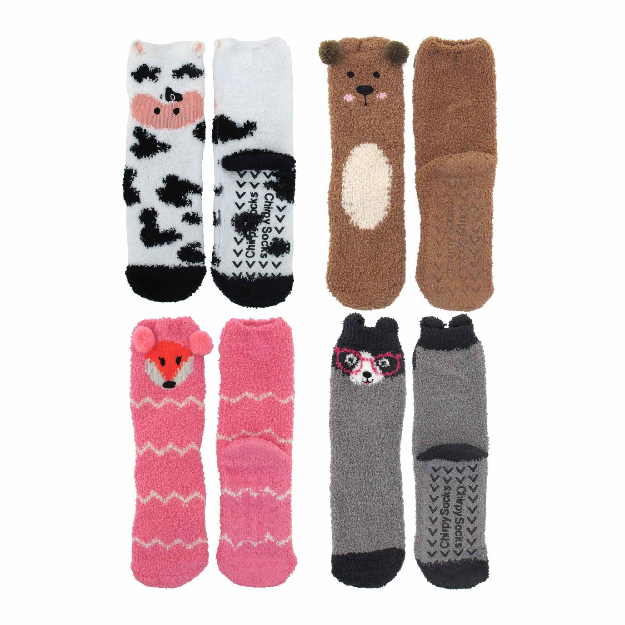 Animal Non-Slip Fuzzy Crew Socks - Image 22