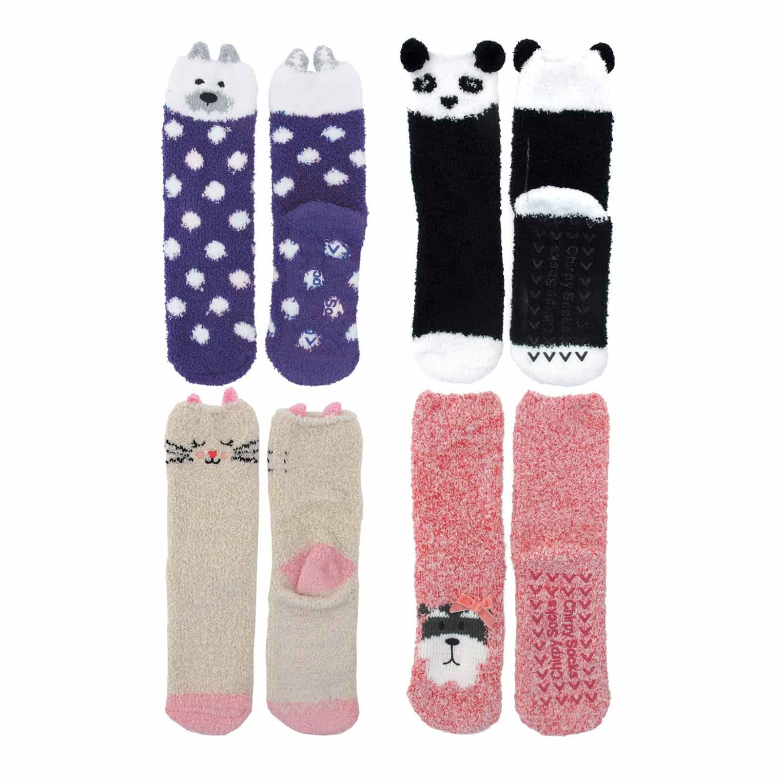 Animal Non-Slip Fuzzy Crew Socks - Image 23