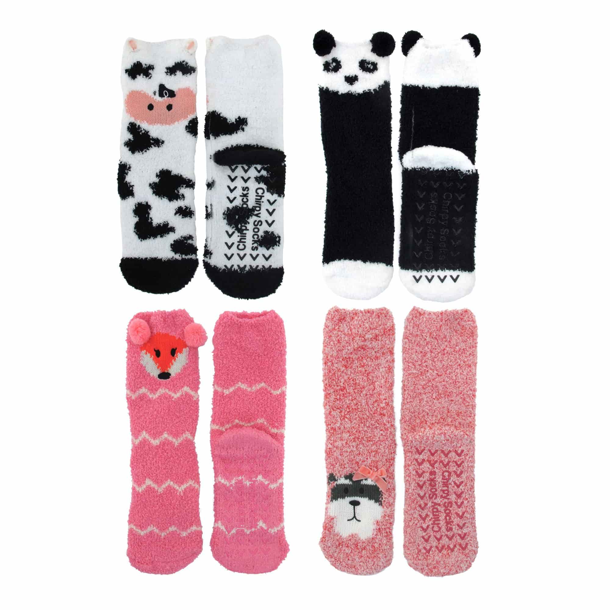Animal Non-Slip Fuzzy Crew Socks - Image 25