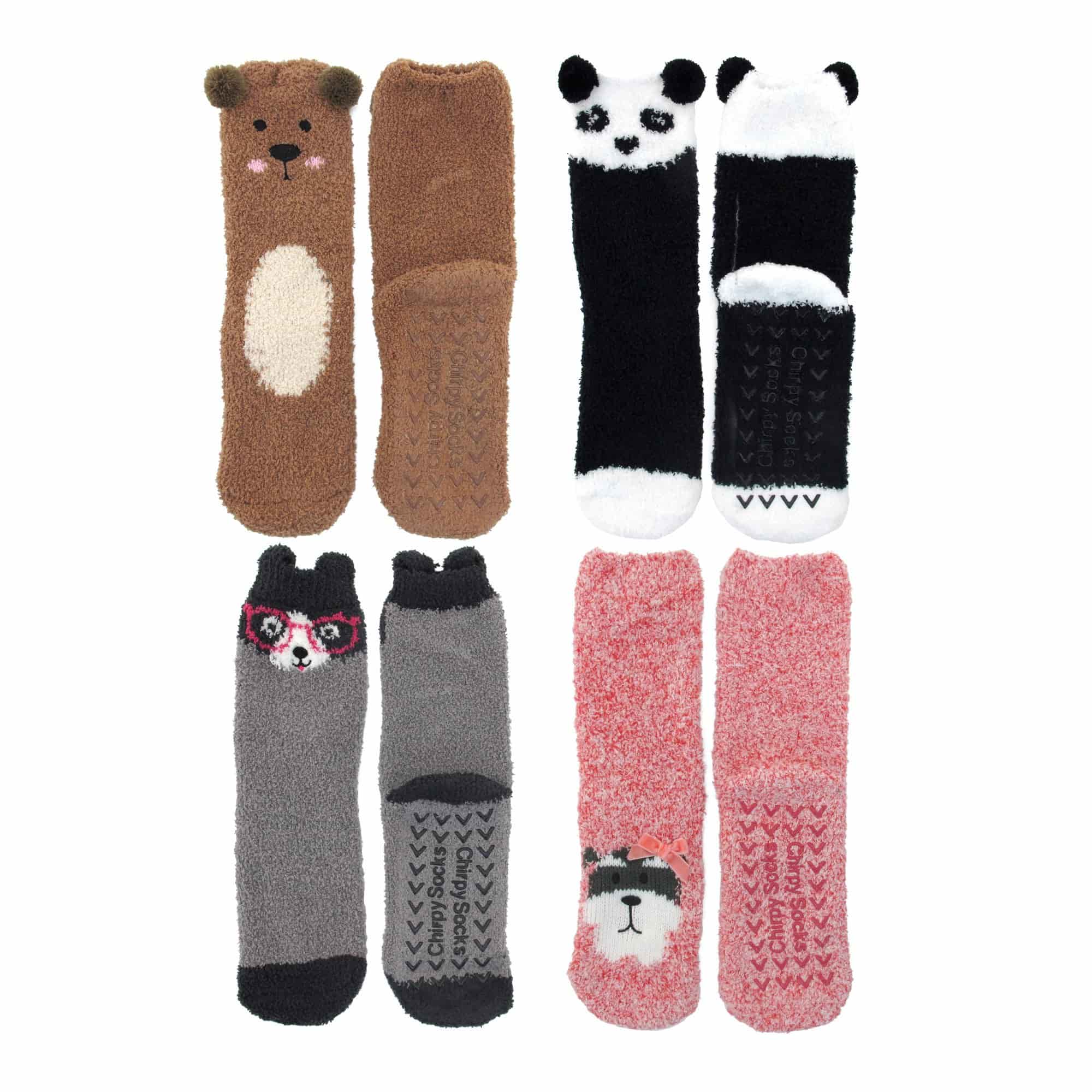 Animal Non-Slip Fuzzy Crew Socks - Image 27