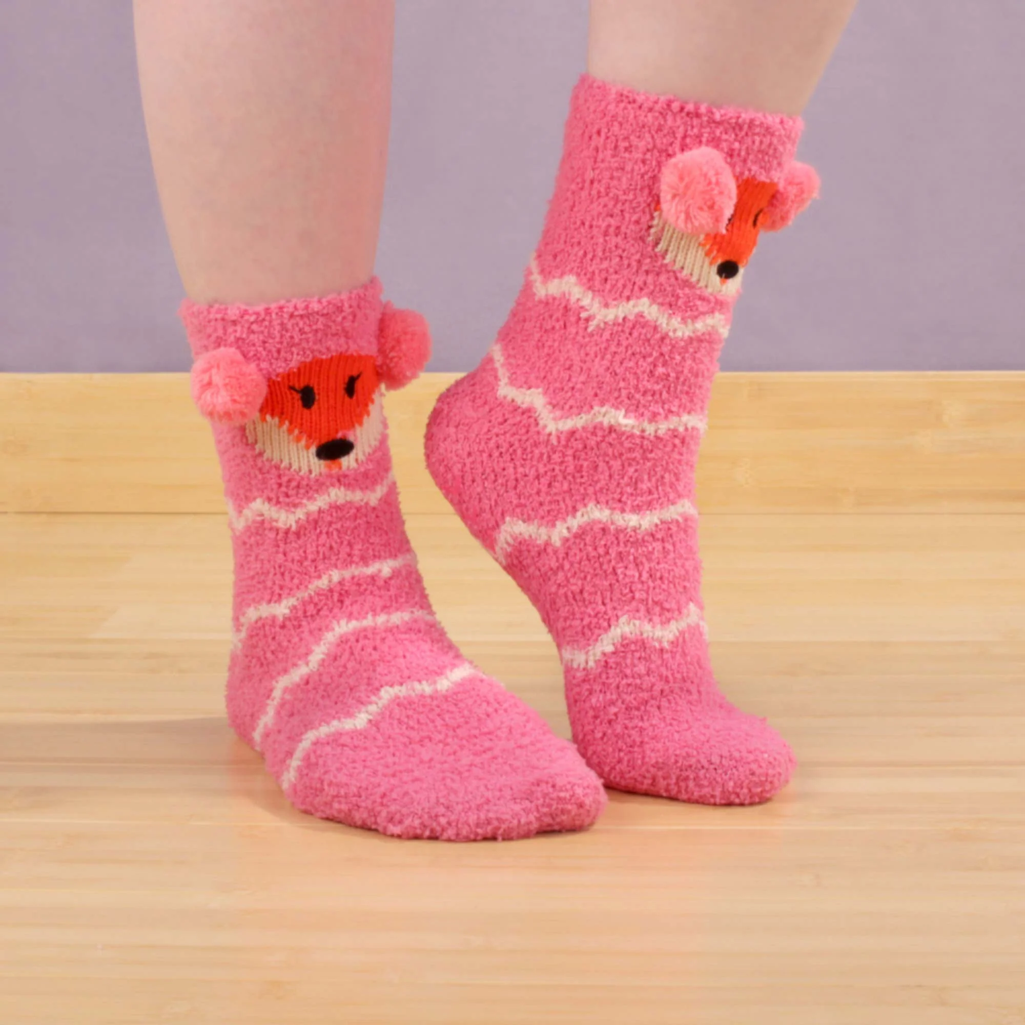 Animal Non-Slip Fuzzy Crew Socks - Image 4