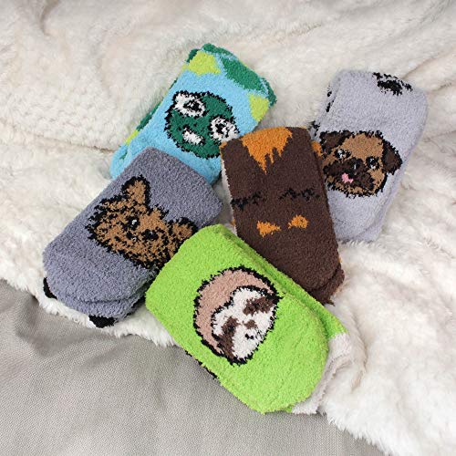 Women's Cute Fuzzy Cozy Super Warm Soft Animal Indoor Outdoor Cabin Crew Socks - Image 14