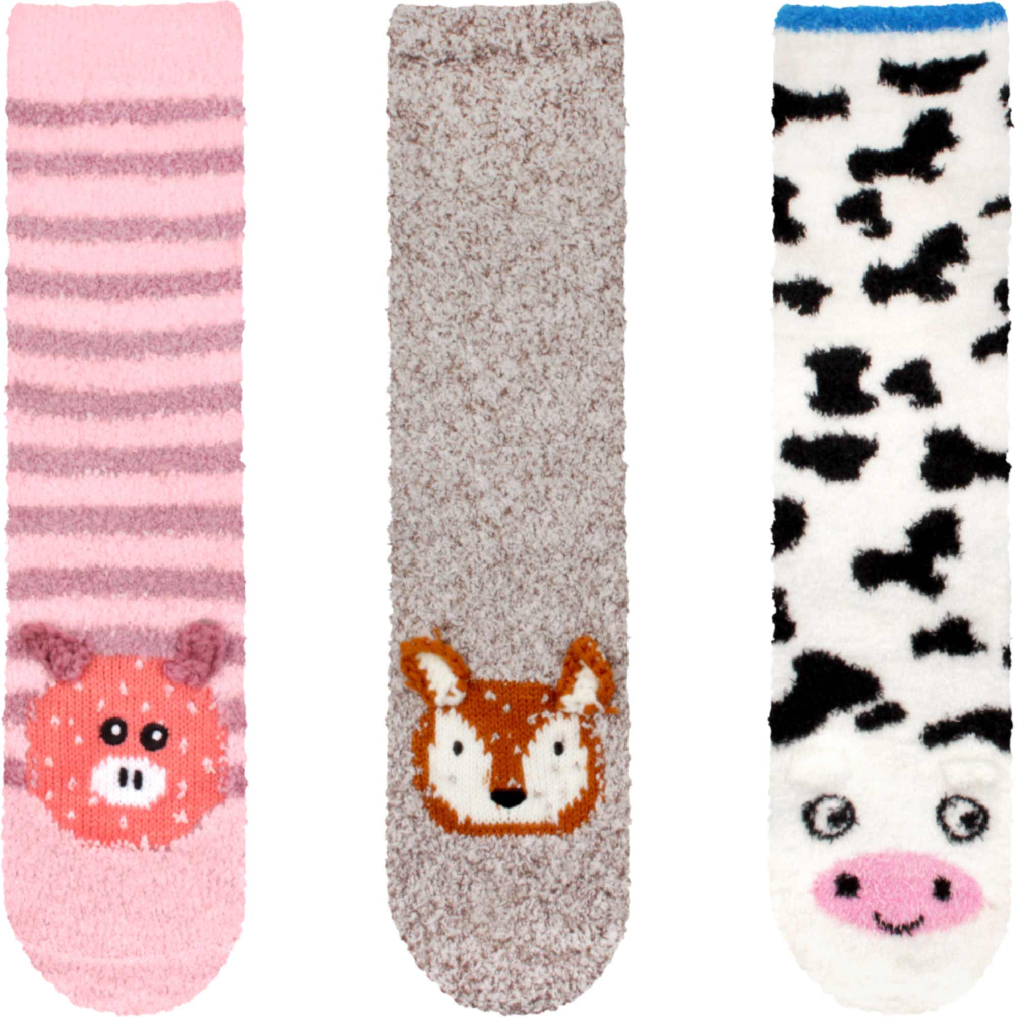 Fuzzy Cozy Microfiber Animal Socks Assortments - 3 Pairs - Image 10