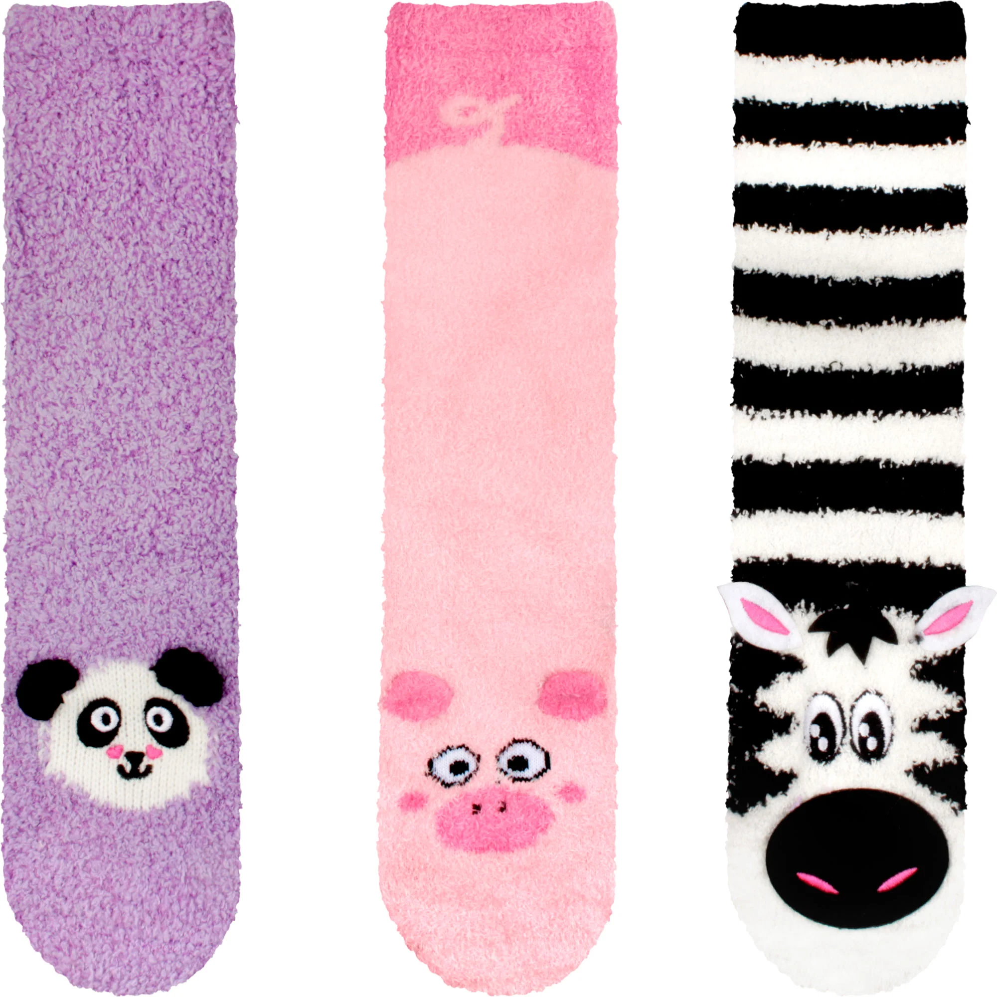 Fuzzy Cozy Microfiber Animal Socks Assortments - 3 Pairs - Image 14
