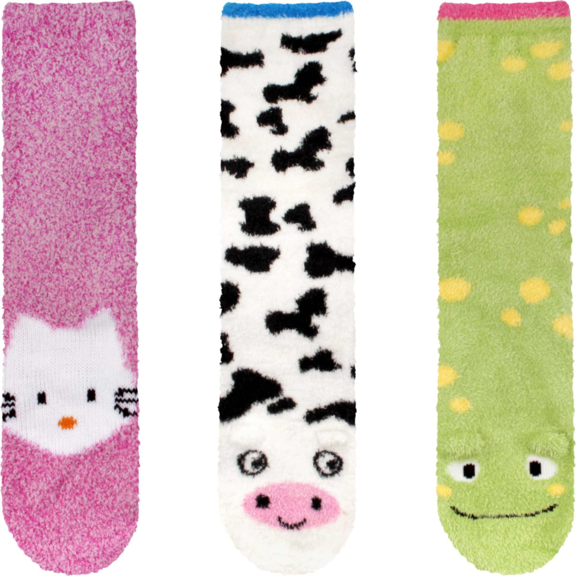 Fuzzy Cozy Microfiber Animal Socks Assortments - 3 Pairs - Image 16