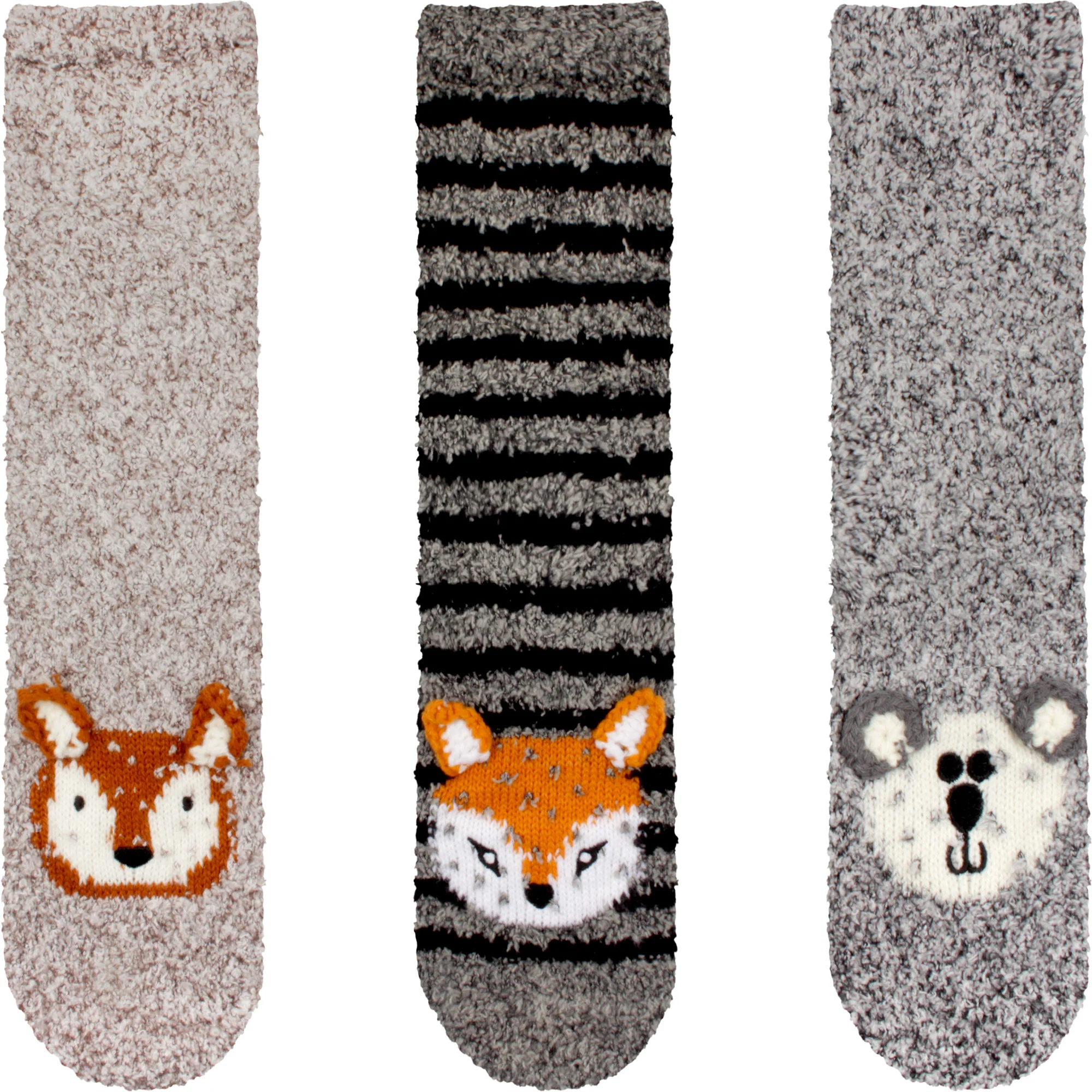 Fuzzy Cozy Microfiber Animal Socks Assortments - 3 Pairs - Image 17