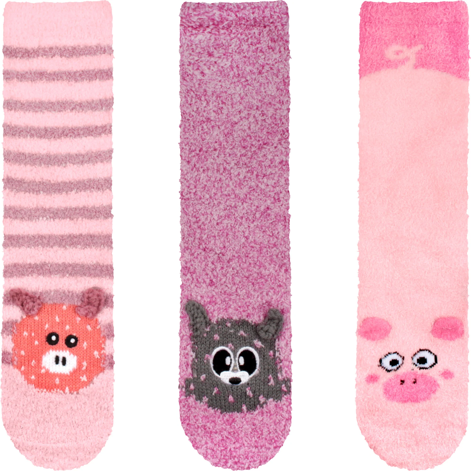 Fuzzy Cozy Microfiber Animal Socks Assortments - 3 Pairs - Image 21