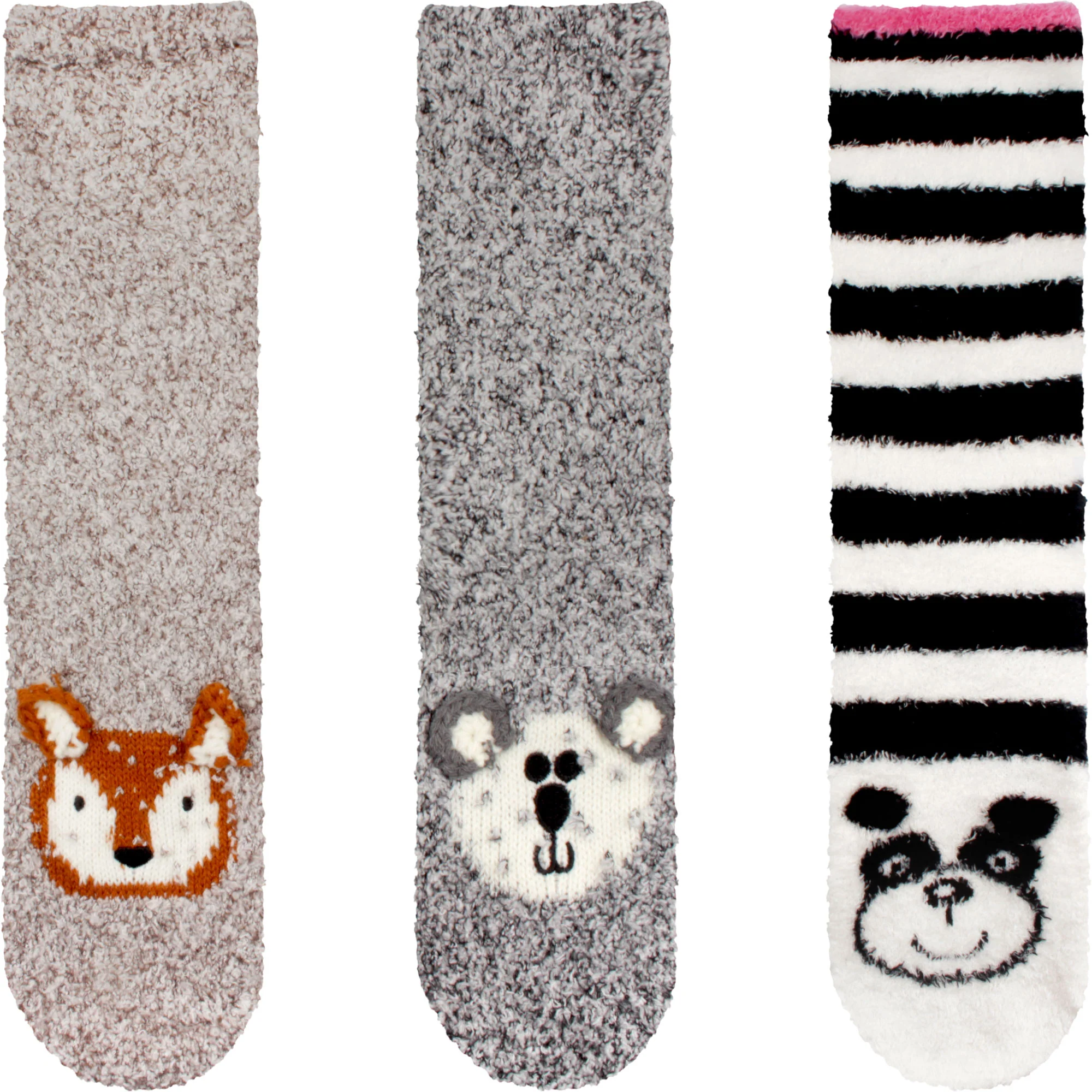 Fuzzy Cozy Microfiber Animal Socks Assortments - 3 Pairs - Image 23