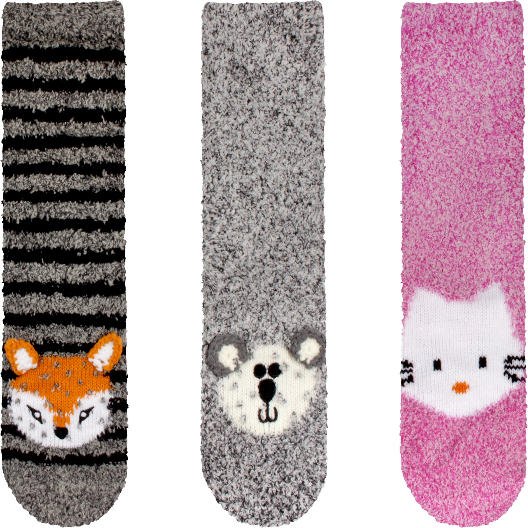 Fuzzy Cozy Microfiber Animal Socks Assortments - 3 Pairs - Image 29