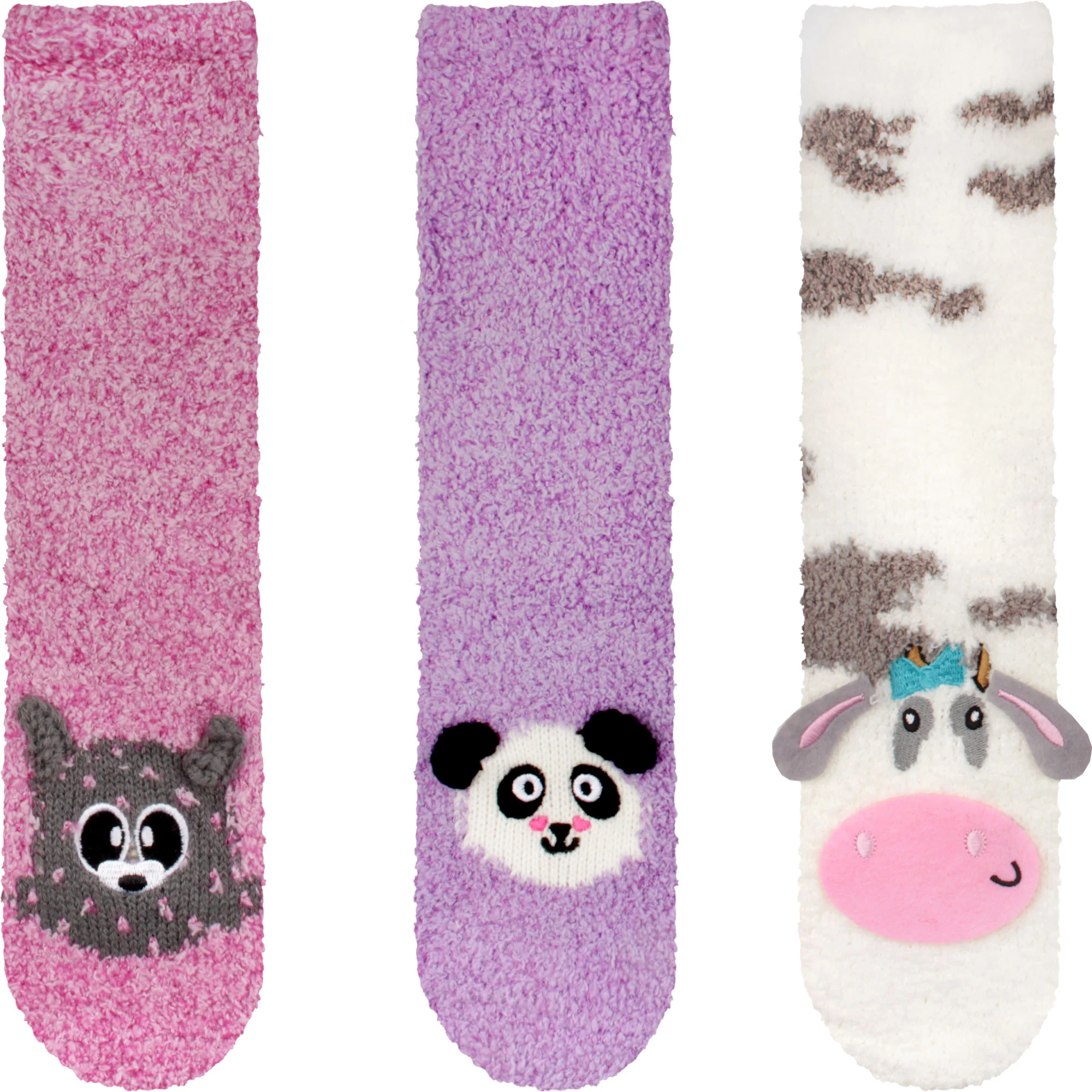 Fuzzy Cozy Microfiber Animal Socks Assortments - 3 Pairs - Image 33