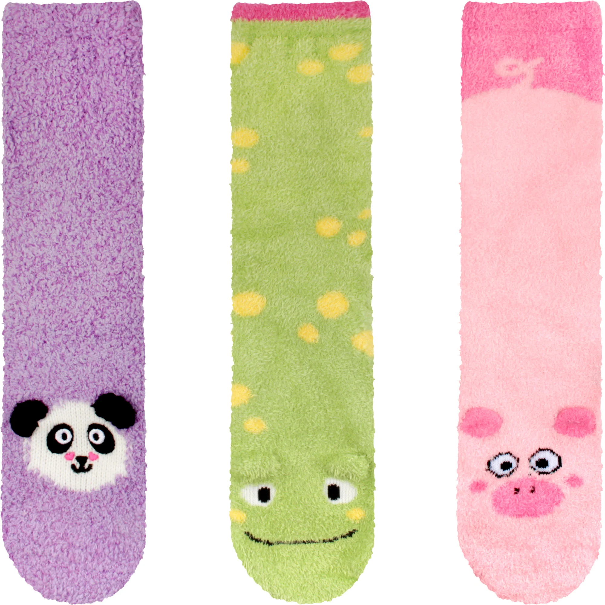 Fuzzy Cozy Microfiber Animal Socks Assortments - 3 Pairs - Image 38
