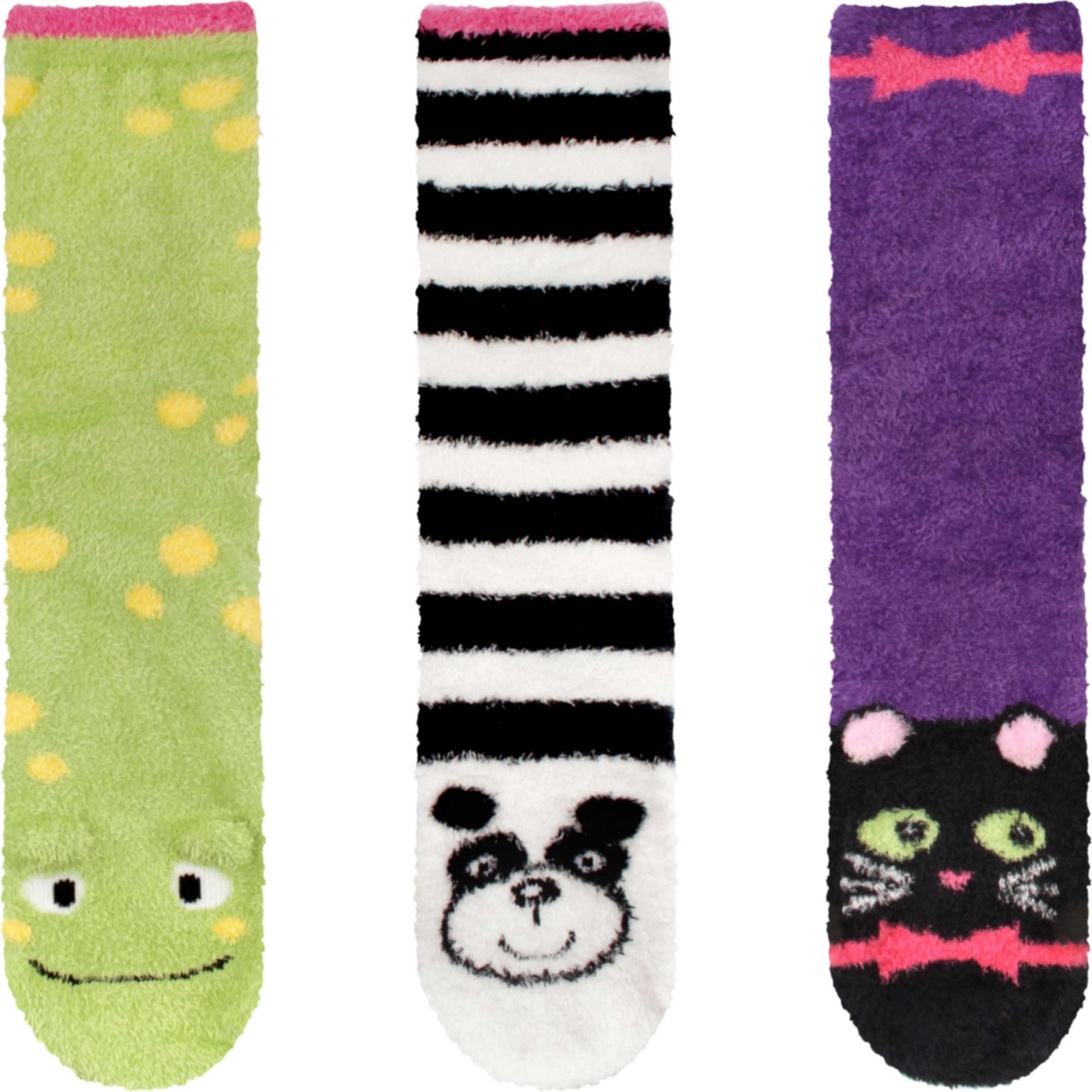 Fuzzy Cozy Microfiber Animal Socks Assortments - 3 Pairs - Image 40