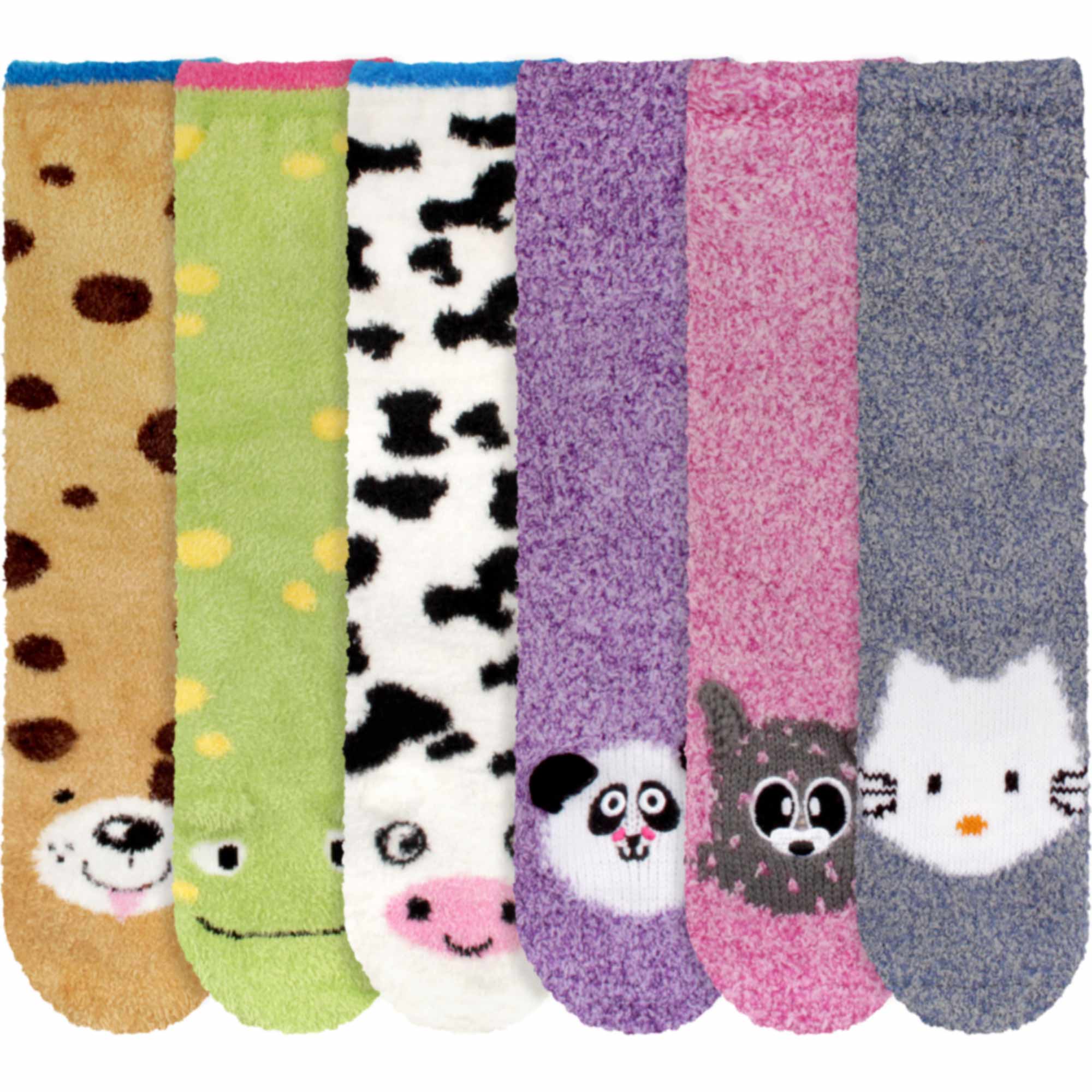 Fuzzy Animal Socks - 6 Pairs Assortments - Image 16