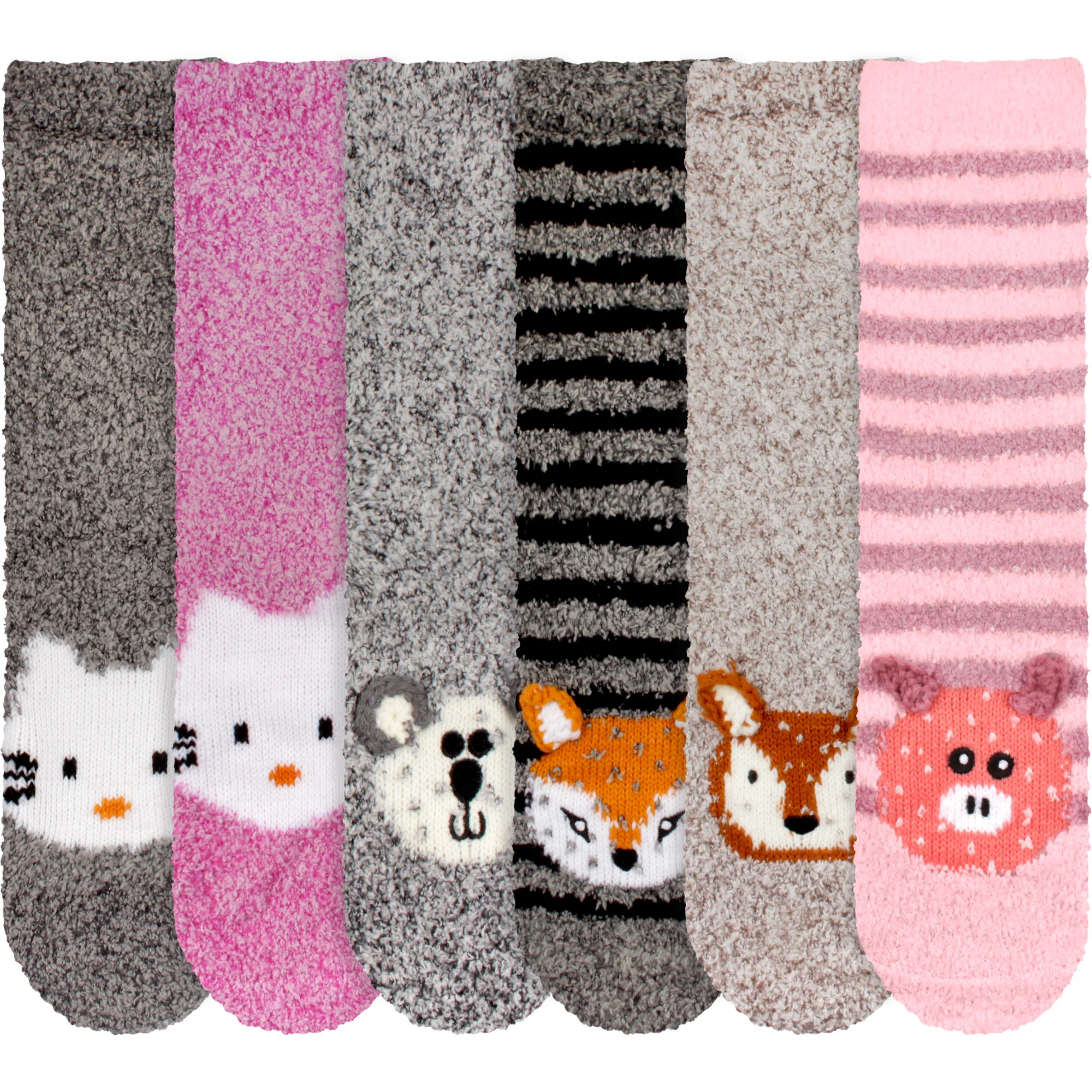 Fuzzy Animal Socks - 6 Pairs Assortments - Image 6