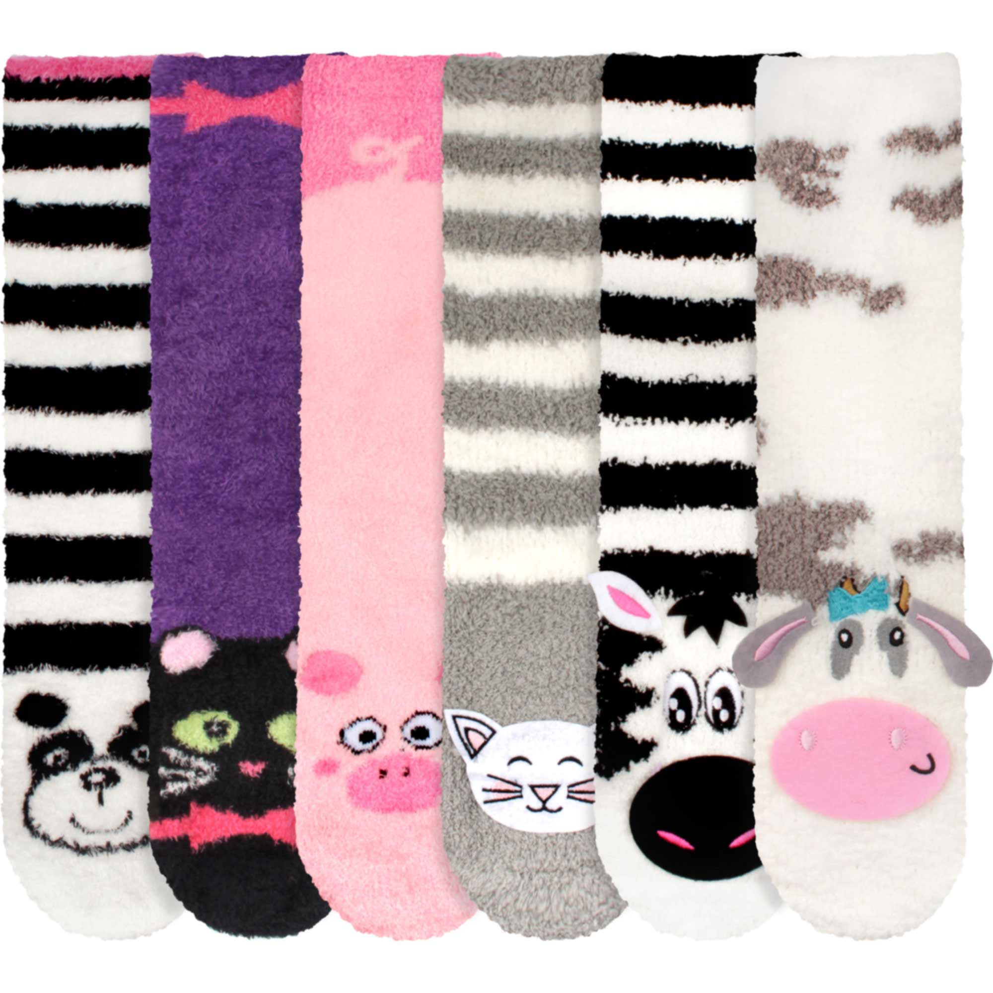 Fuzzy Animal Socks - 6 Pairs Assortments - Image 8
