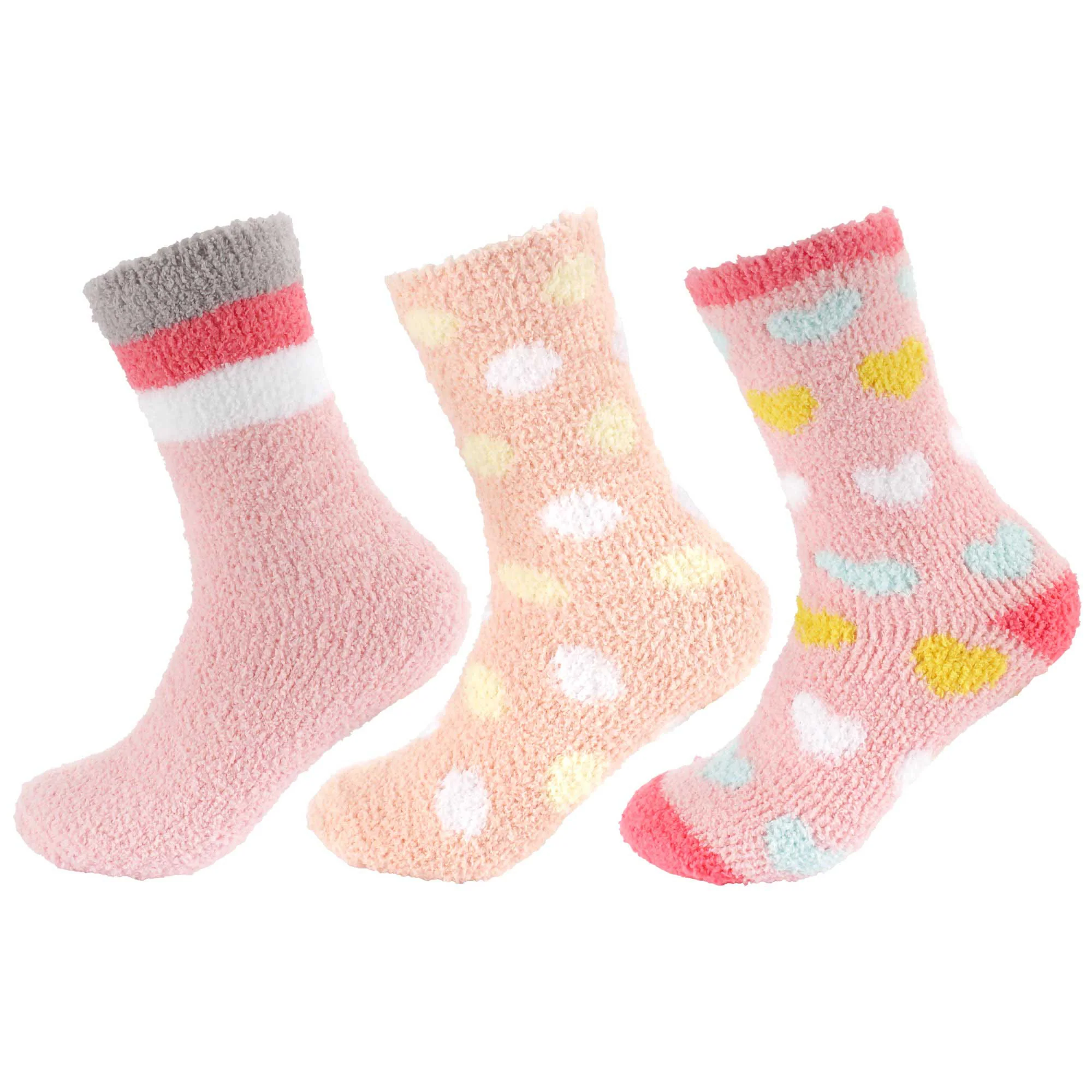 Women's Soft and Cozy Fuzzy Assorted Crew Socks - 3 Pair Assortments - Image 7