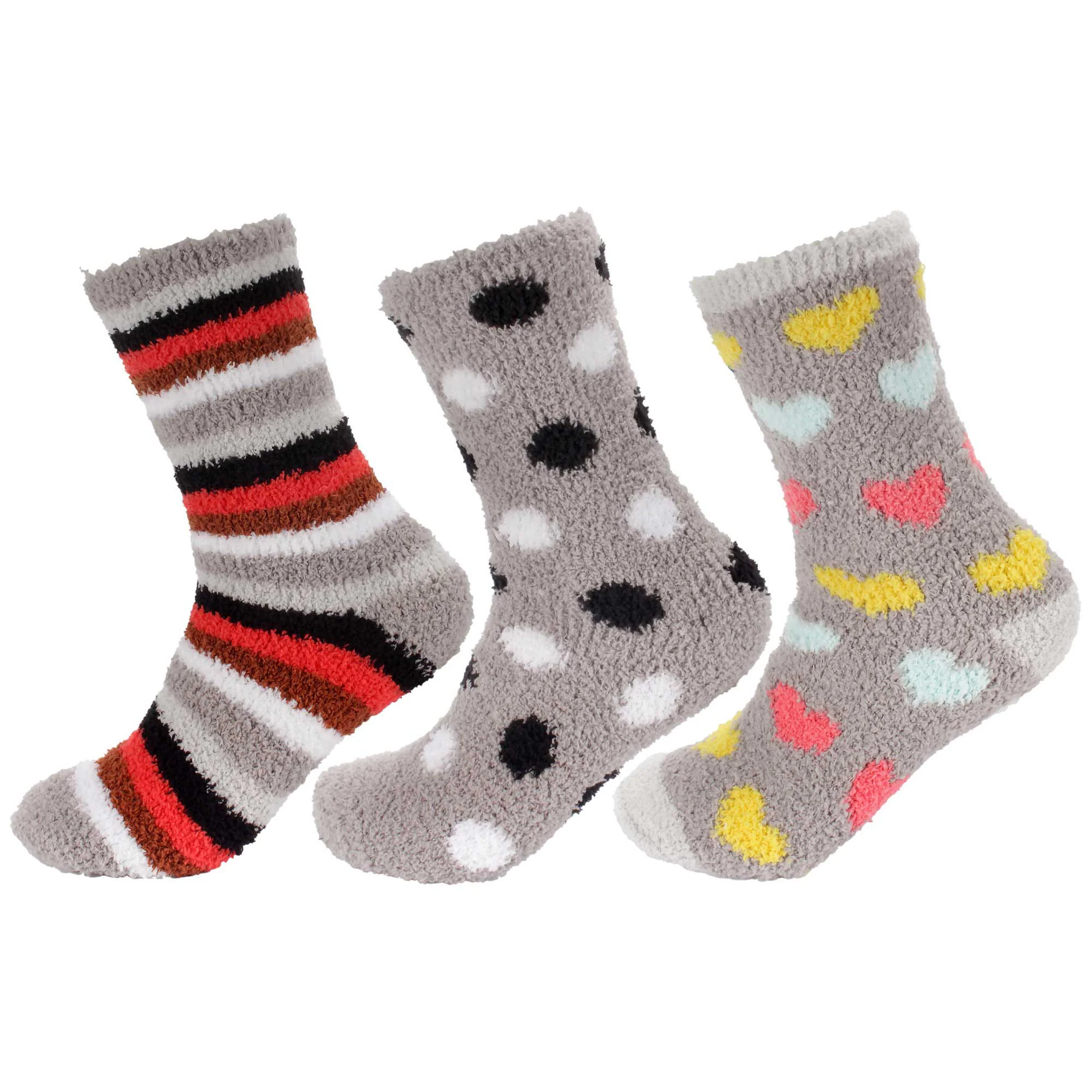 Women's Soft and Cozy Fuzzy Assorted Crew Socks - 3 Pair Assortments - Image 8